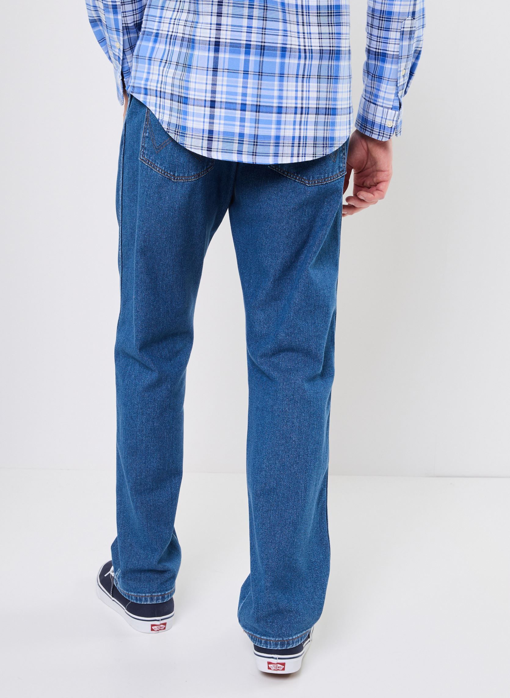 Rechte jeans / Straight Leg Jeans FRONTIER heren blauw Wrangler Rechte jeans / Straight Leg Jeans FRONTIER heren blauw DARK STONE