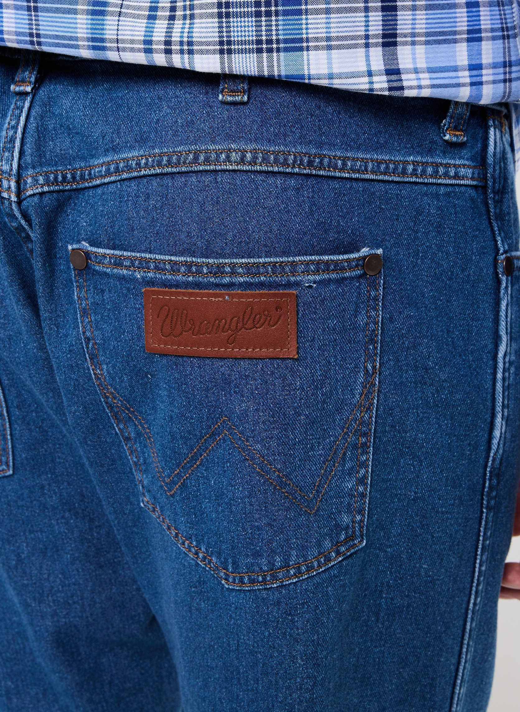 Rechte jeans / Straight Leg Jeans FRONTIER heren blauw Wrangler Rechte jeans / Straight Leg Jeans FRONTIER heren blauw DARK STONE