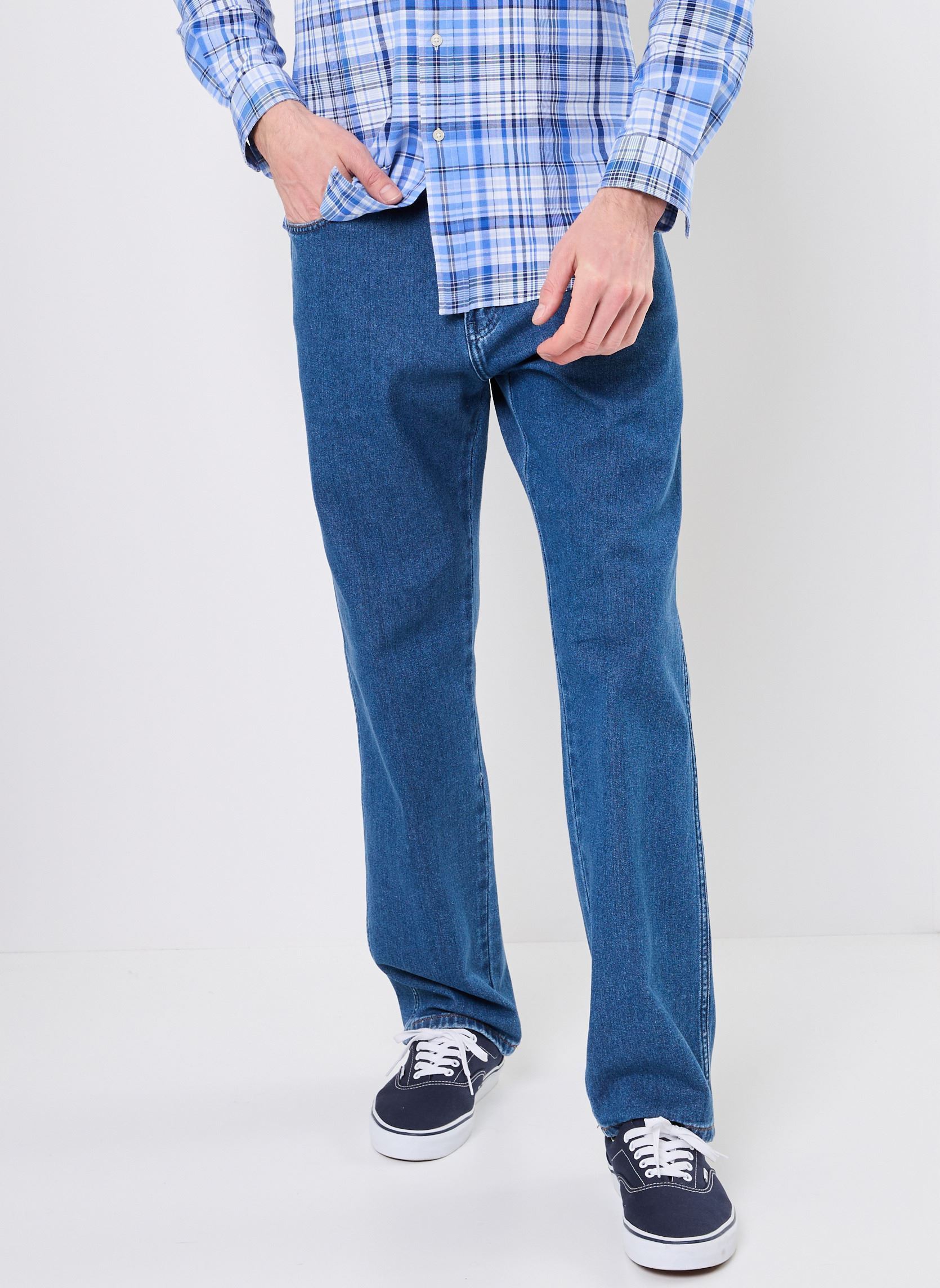 Rechte jeans / Straight Leg Jeans FRONTIER heren blauw Wrangler Rechte jeans / Straight Leg Jeans FRONTIER heren blauw DARK STONE