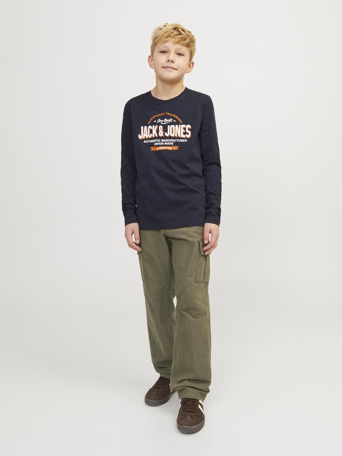Jack & Jones Junior JJIPAUL JJFLAKE - Cargobroek - black/zwart