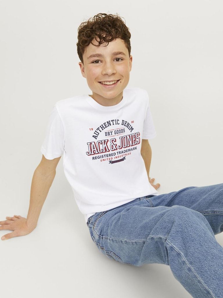 Tee-shirts manches courtes Jjelogo Tee Ss Oneck 2Col 24/25 Noos Jnr garçon blanc Jack & Jones Tee-shirts manches courtes Jjelogo Tee Ss Oneck 2Col 24/25 Noos Jnr garçon blanc WHITE