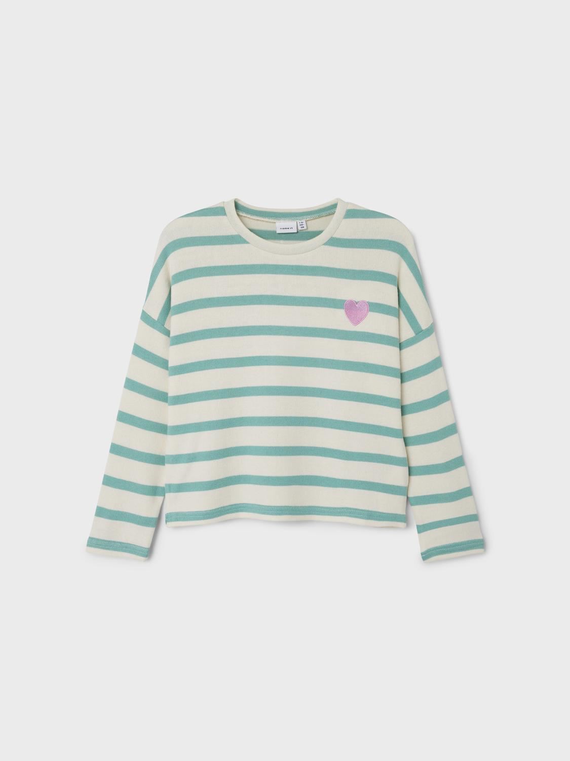 Tee-shirts manches longues Nkflollina Ls Knit Ps Noos fille vert Name it Tee-shirts manches longues Nkflollina Ls Knit Ps Noos fille vert WASABI