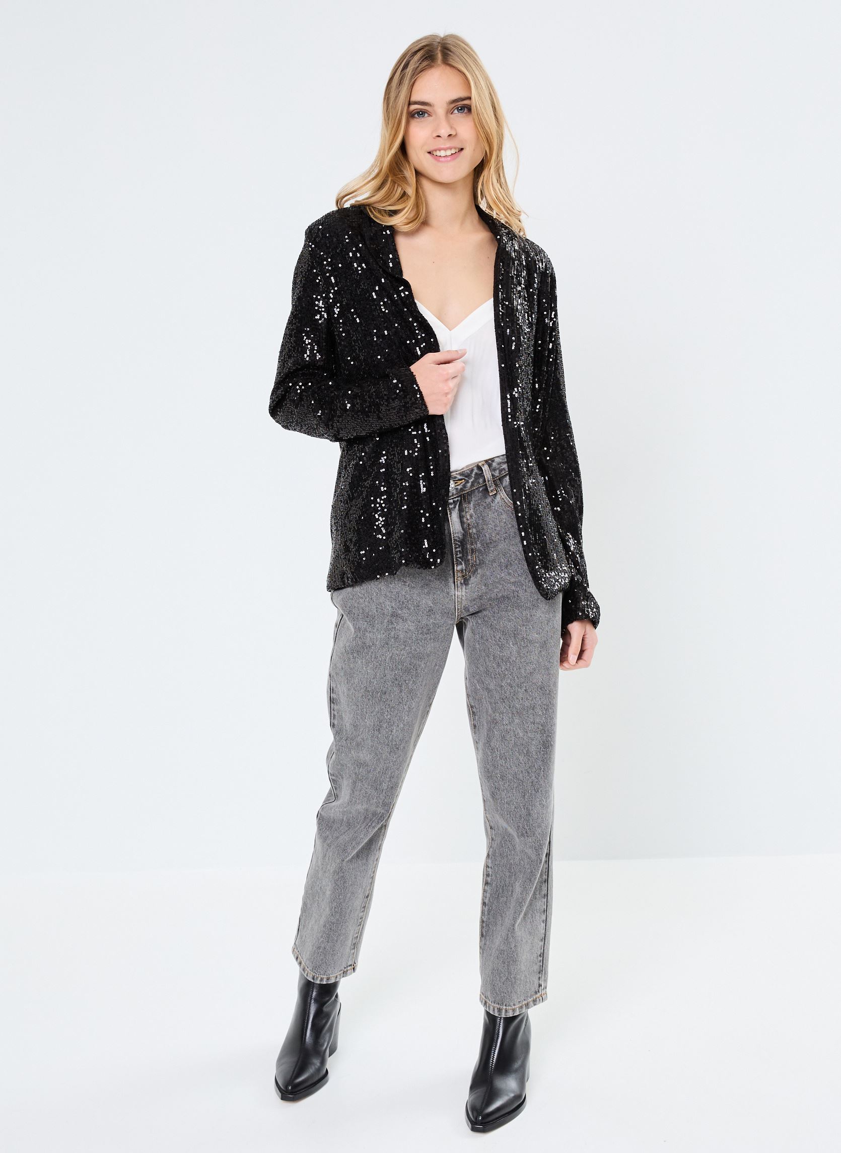 Blazer VEFETE fête donna nero MADE BY Blazer VEFETE fête donna nero JET BLACK