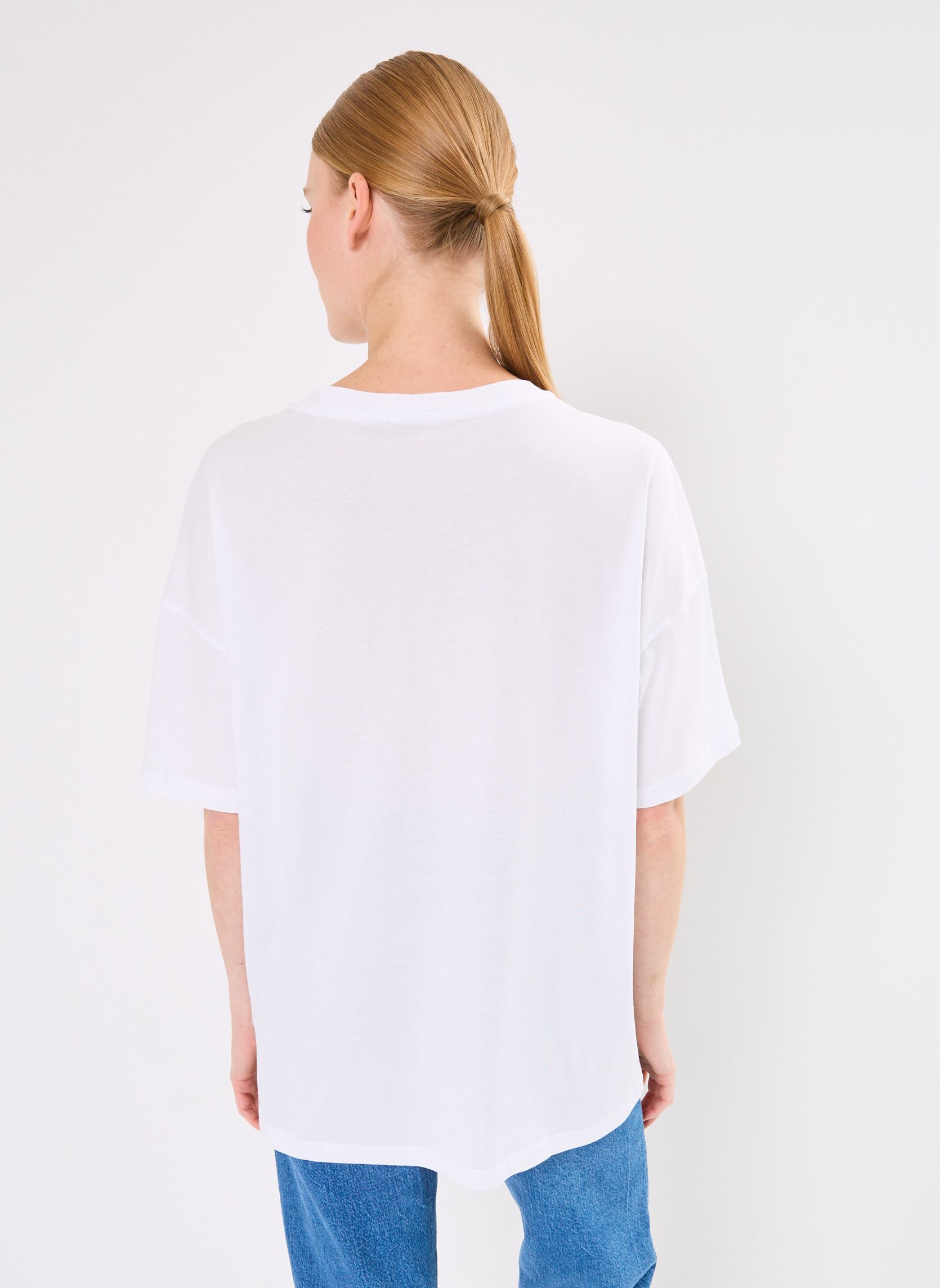 Tee-shirts manches courtes NMIDA S/S DINNER T-SHIRT JRS FWD femme blanc Noisy May Tee-shirts manches courtes NMIDA S/S DINNER T-SHIRT JRS FWD femme blanc Bright white