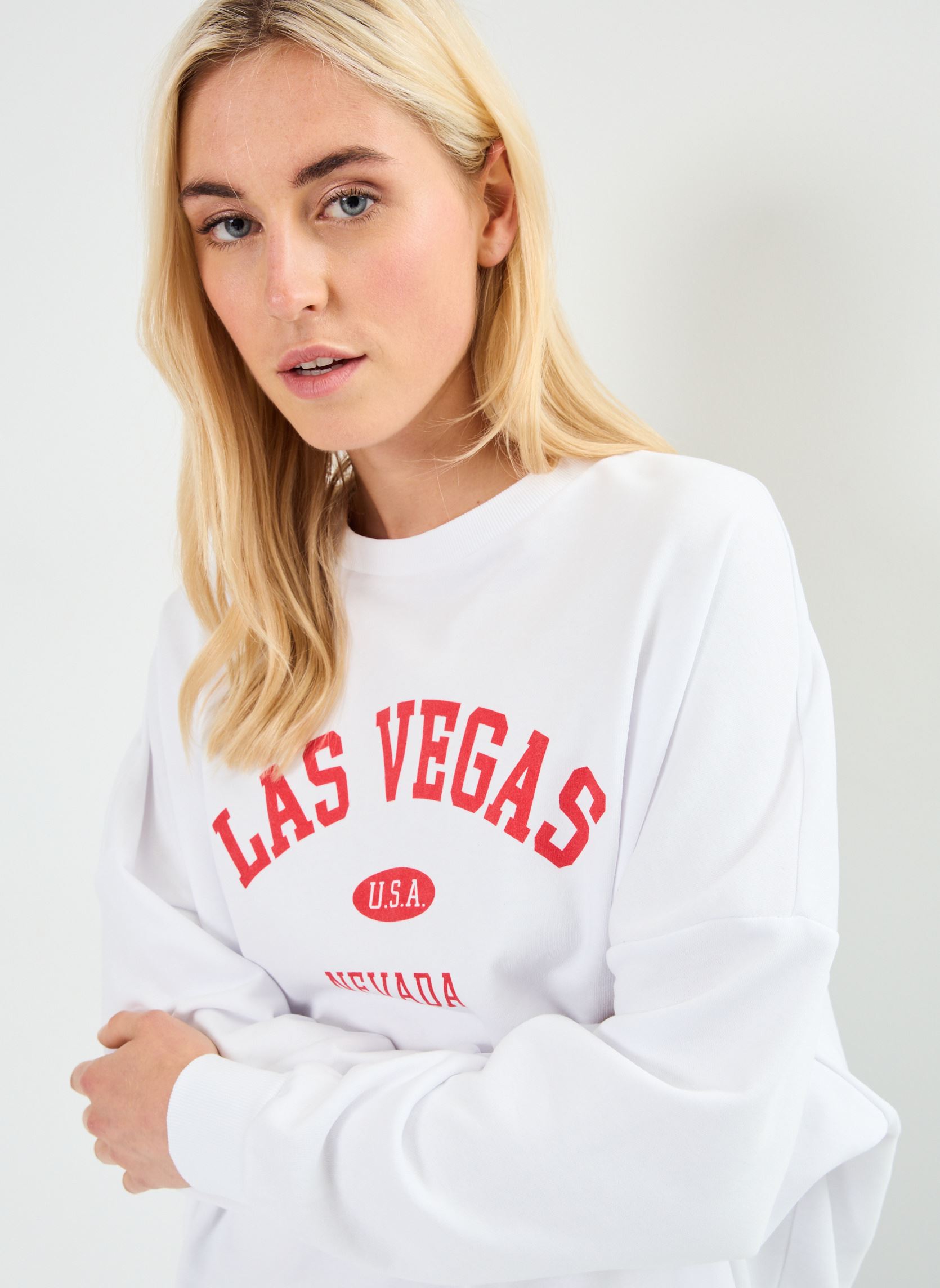 Sweater NMPASADENA L/S OVERSIZE SWEAT JRS dames wit Noisy May Sweater NMPASADENA L/S OVERSIZE SWEAT JRS dames wit BRIGHT WHITE