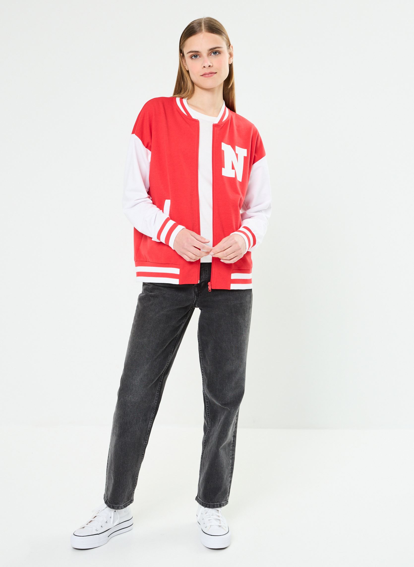 Jacken NMSCHOOL L/S ZIP SWEAT JRS damen rot Noisy May Jacken NMSCHOOL L/S ZIP SWEAT JRS damen rot RACING RED