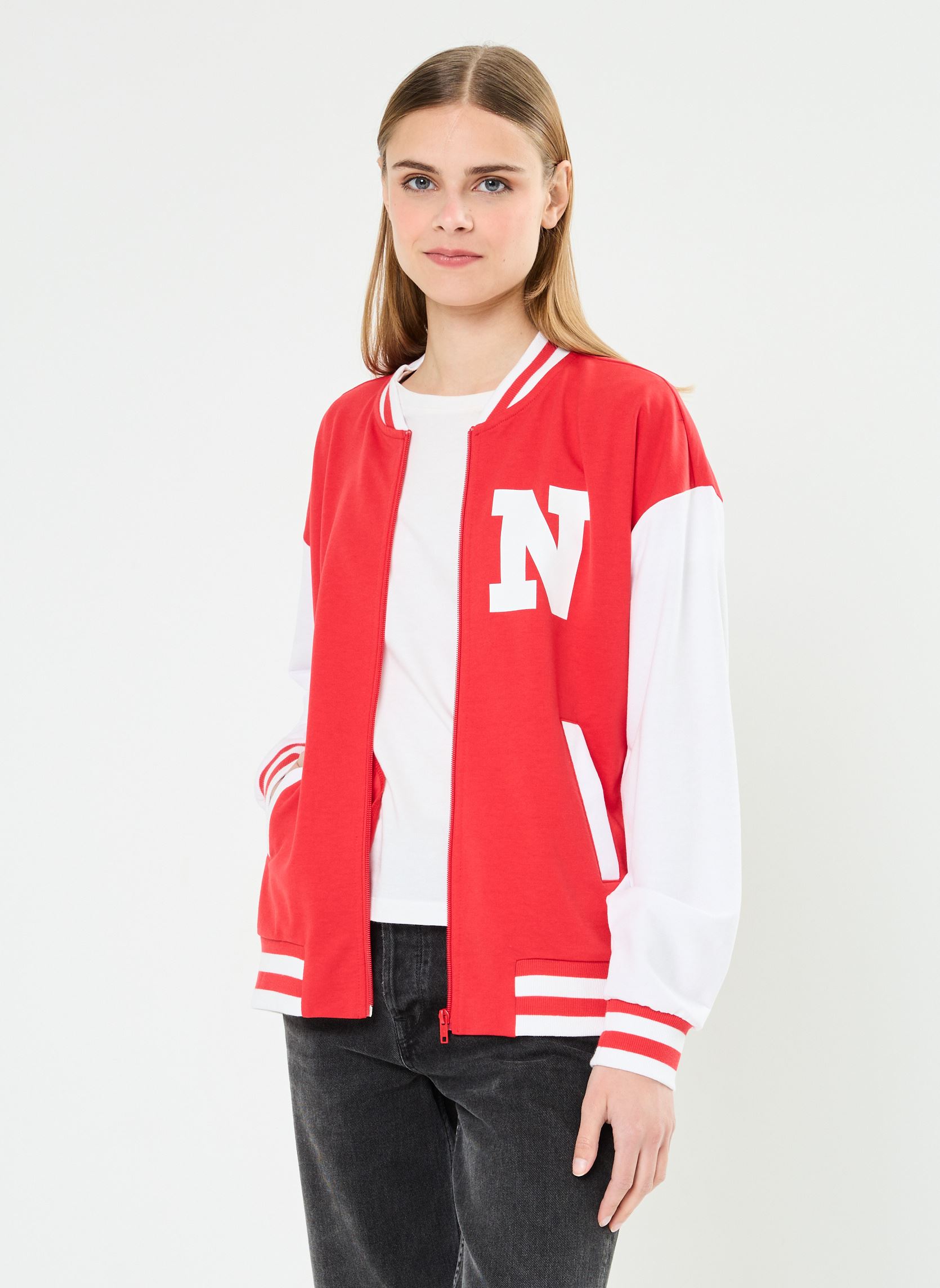 Jacken NMSCHOOL L/S ZIP SWEAT JRS damen rot Noisy May Jacken NMSCHOOL L/S ZIP SWEAT JRS damen rot RACING RED