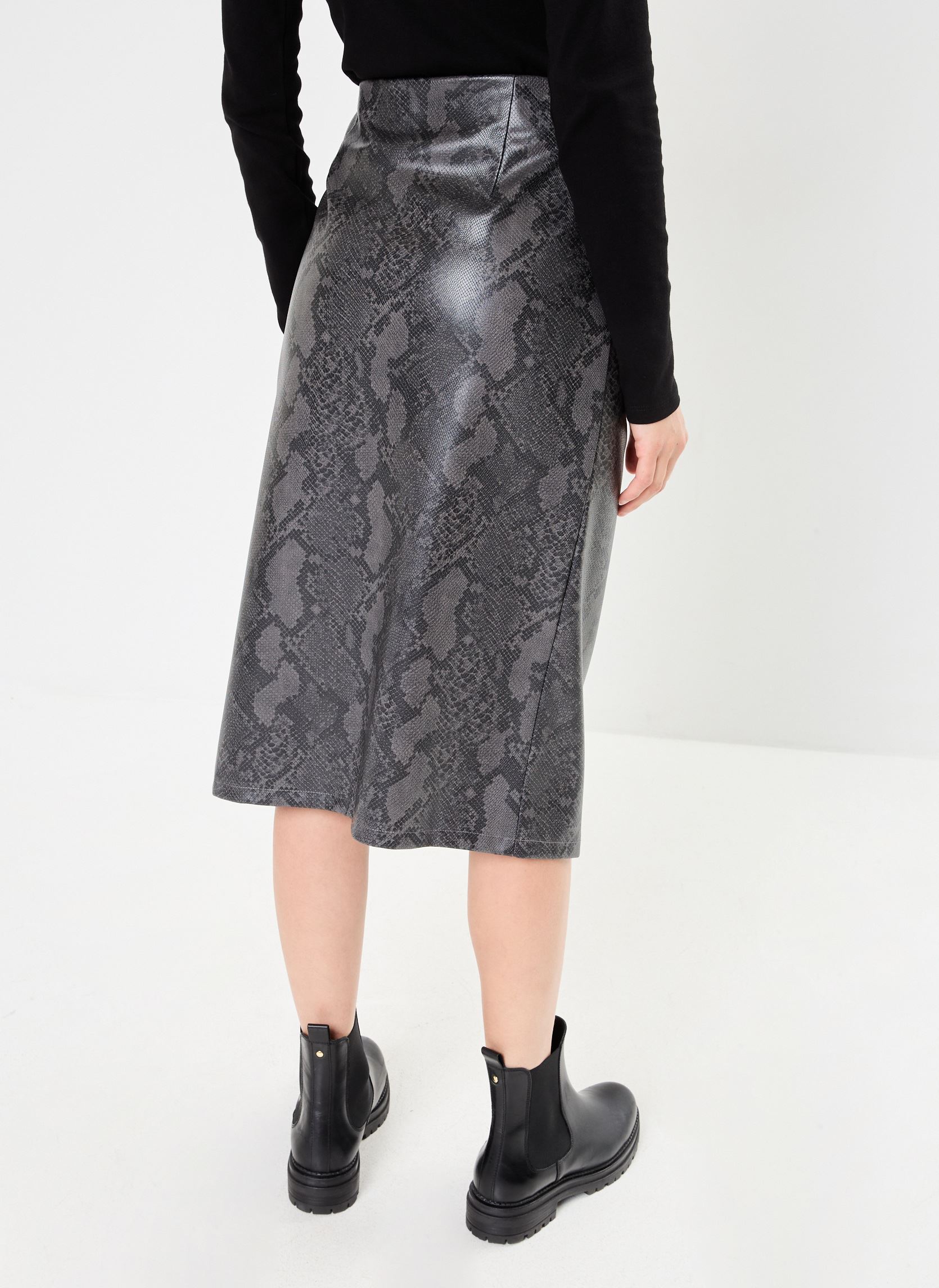 Jupes mi-longues NMMIA CLARA PU HW SLIT MIDI SKIRT WVN femme gris Noisy May Jupes mi-longues NMMIA CLARA PU HW SLIT MIDI SKIRT WVN femme gris Agate Gray