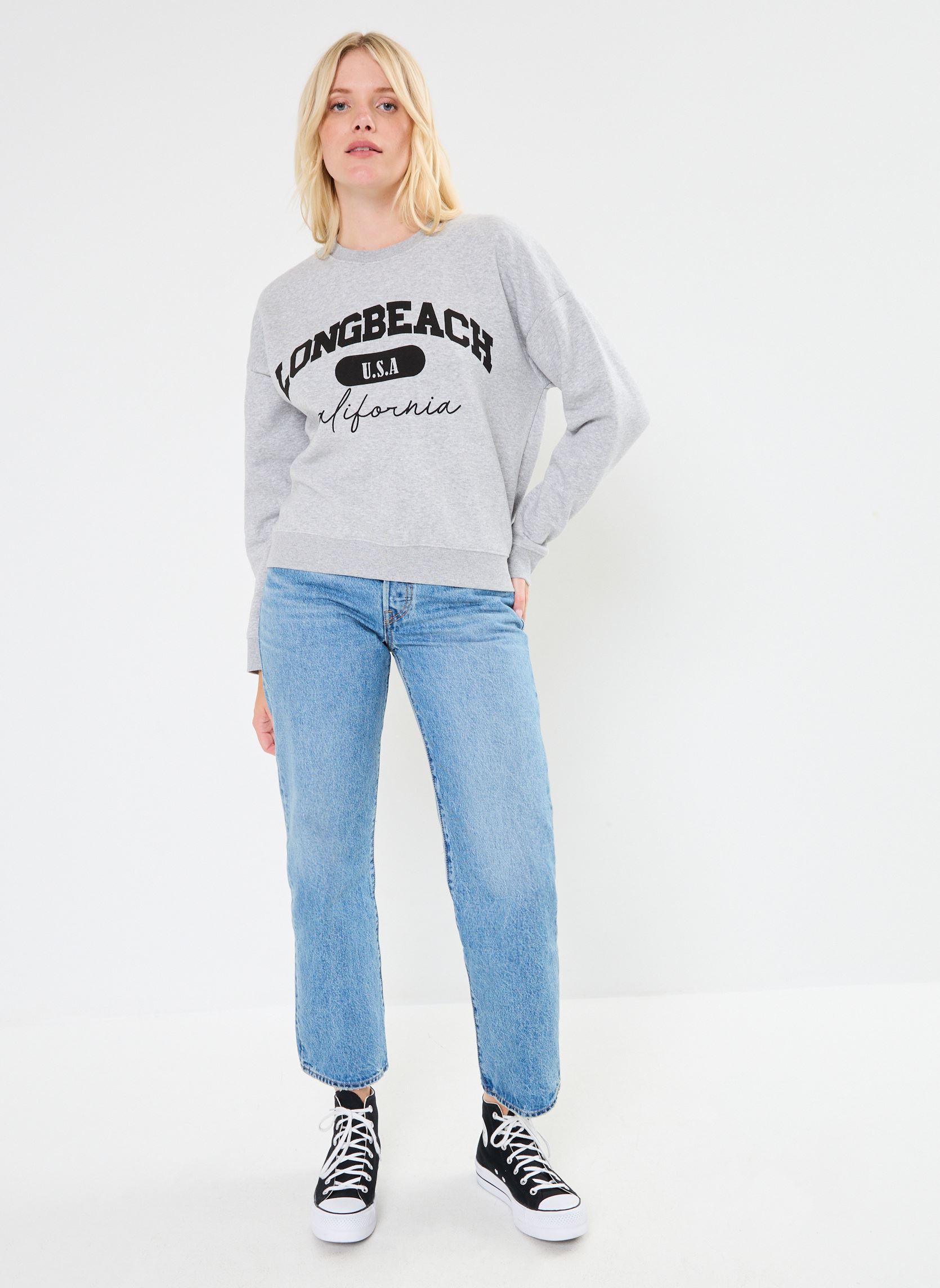 Felpe NMARYA O-NECK SWEAT JRS donna grigio Noisy May Felpe NMARYA O-NECK SWEAT JRS donna grigio Light Grey Melange
