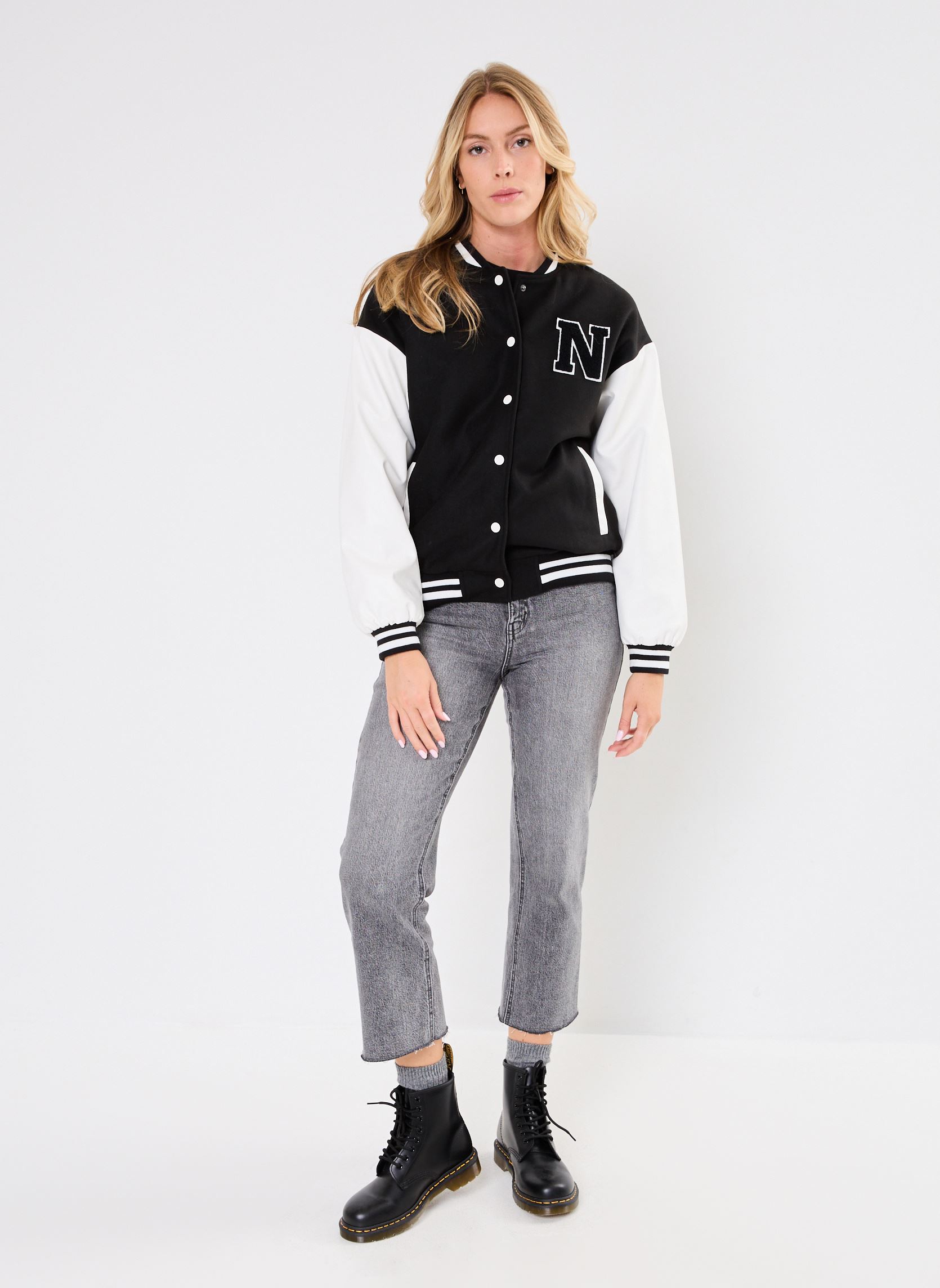 Vestes NMDELVA L/S COLLEGE JACKET femme noir Noisy May Vestes NMDELVA L/S COLLEGE JACKET femme noir Black