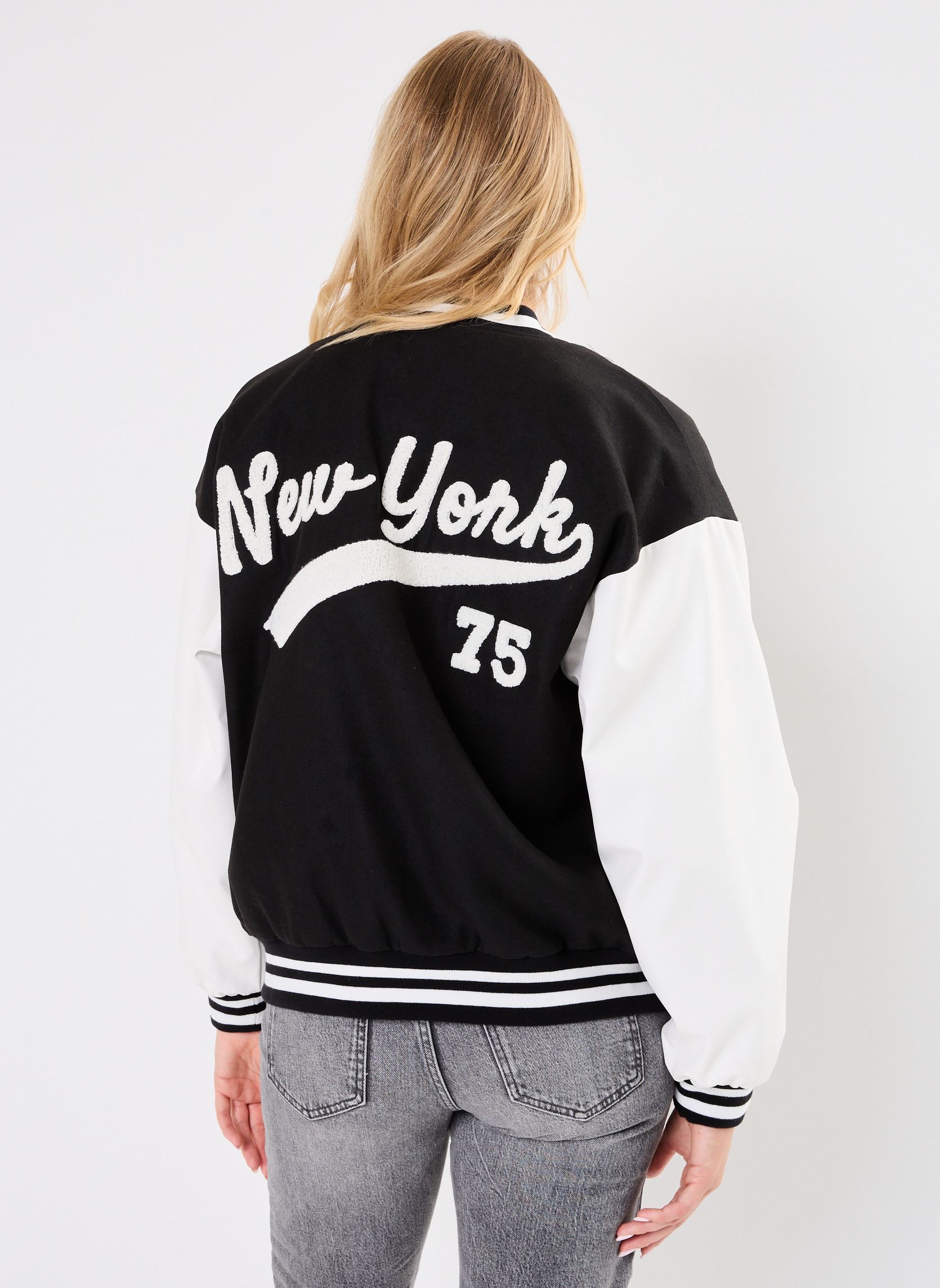 Vestes NMDELVA L/S COLLEGE JACKET femme noir Noisy May Vestes NMDELVA L/S COLLEGE JACKET femme noir Black