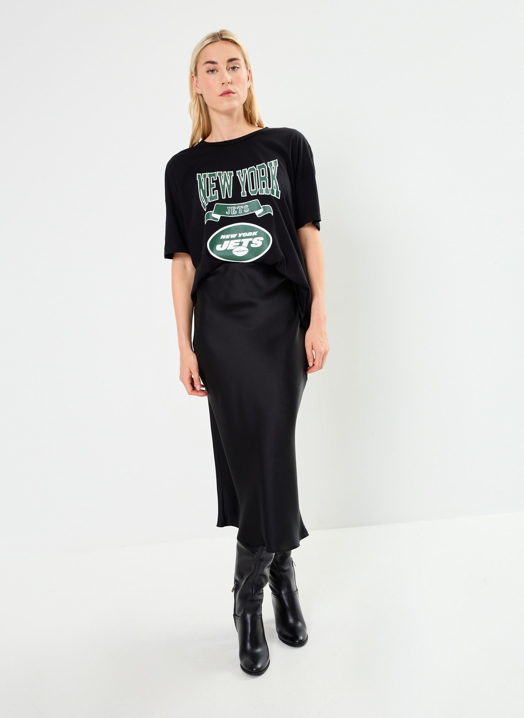 Tee-shirts manches courtes NMIDA S/S NY JETS T-SHIRT JRS FWD femme noir Noisy May Tee-shirts manches courtes NMIDA S/S NY JETS T-SHIRT JRS FWD femme noir Black