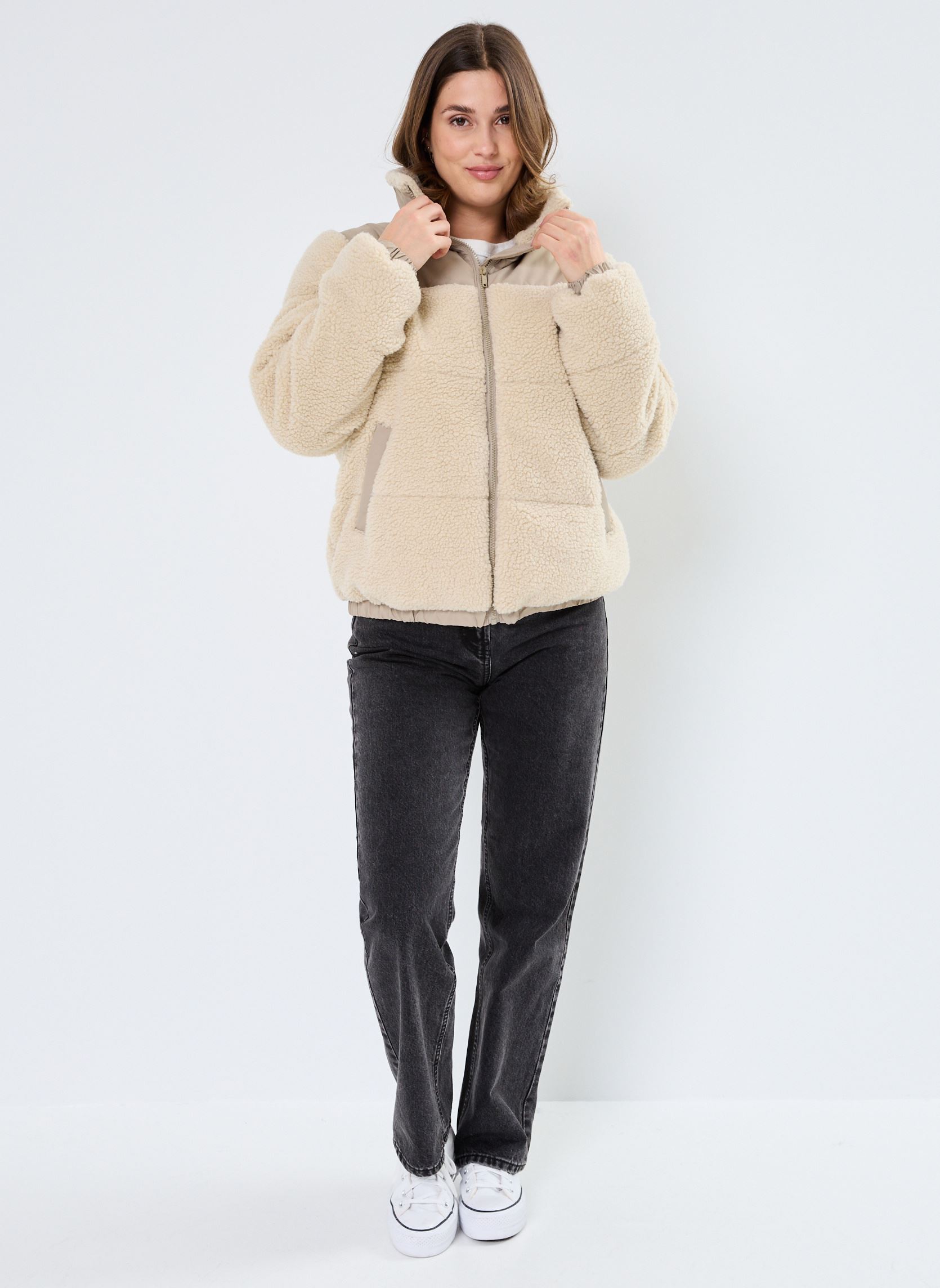 Vestes NMCHERIE L/S TEDDY PADDED JACKET DD femme beige Noisy May Vestes NMCHERIE L/S TEDDY PADDED JACKET DD femme beige PEARLED IVORY
