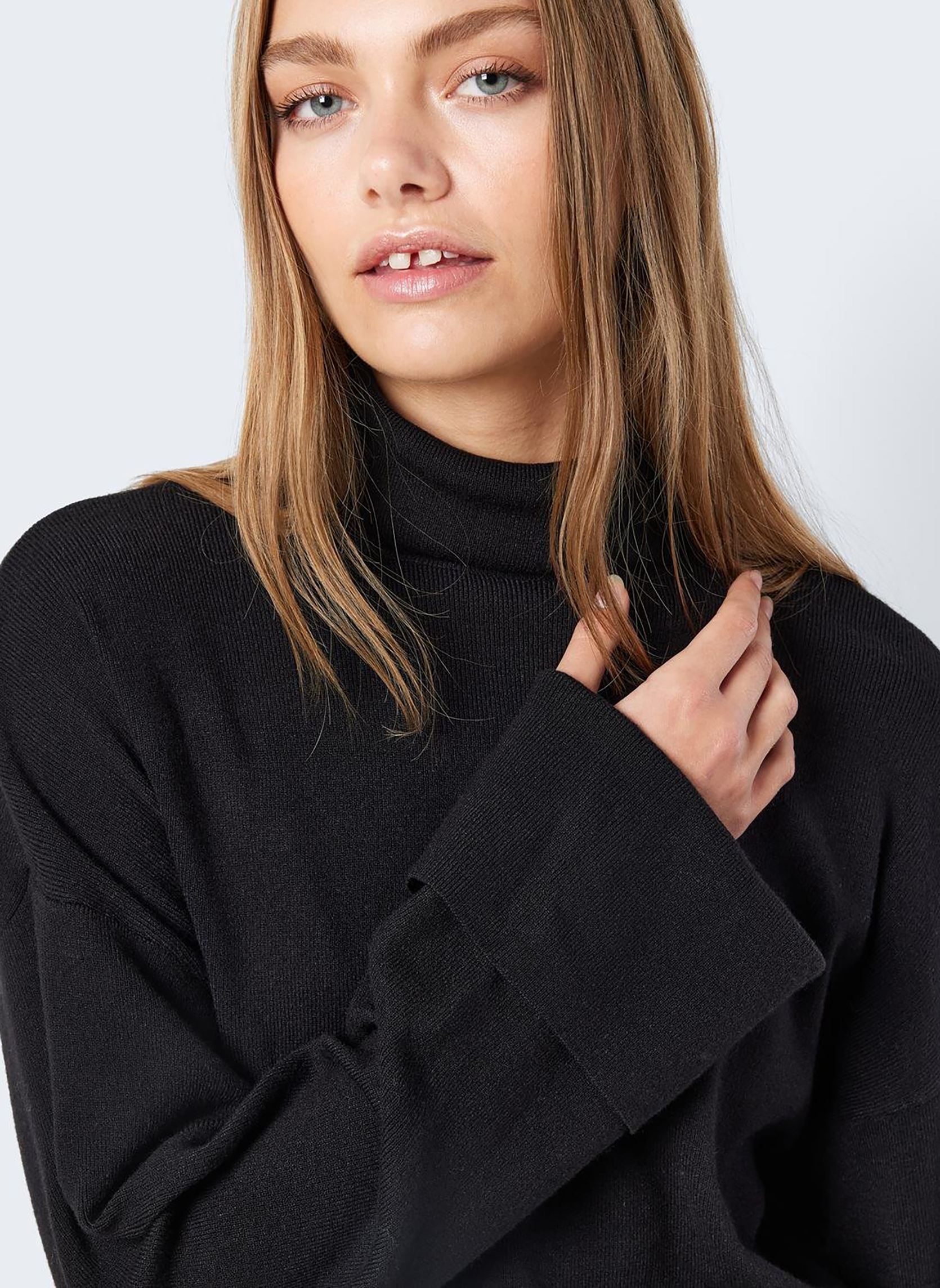 Pulls NMCLOE L/S ROLL NECK KNIT S* femme noir Noisy May Pulls NMCLOE L/S ROLL NECK KNIT S* femme noir Black
