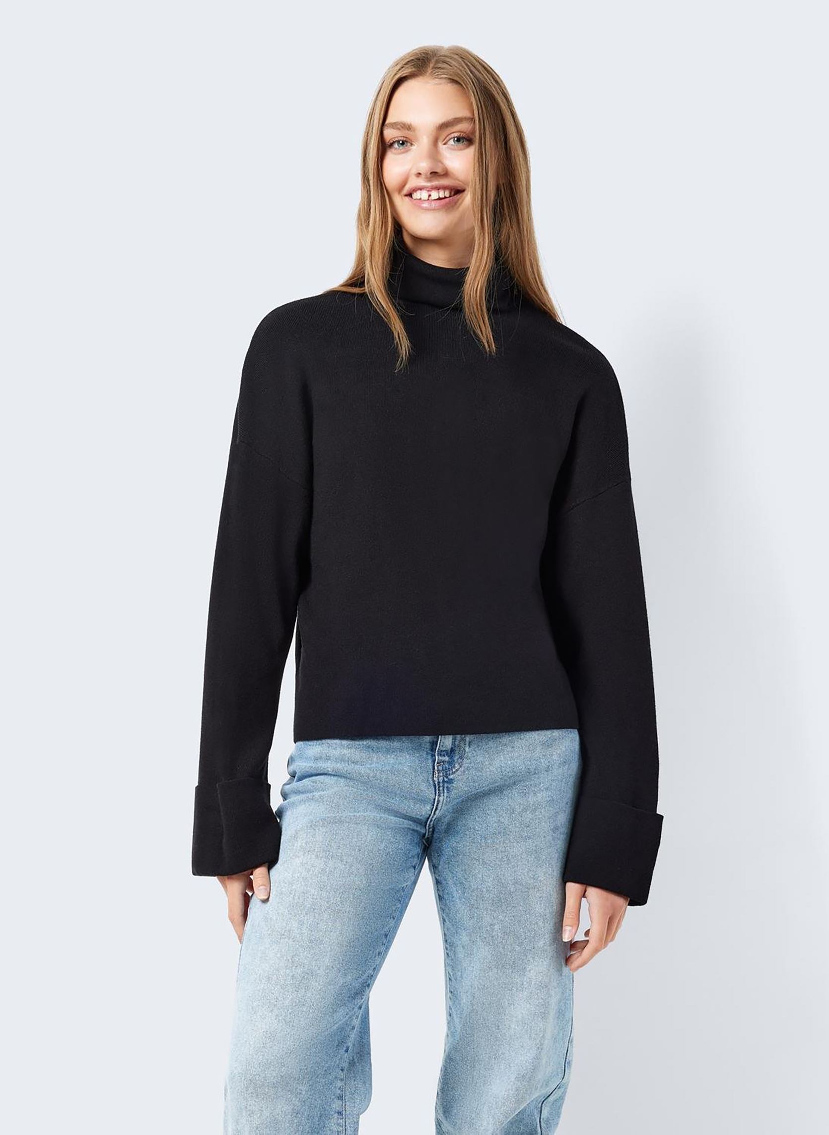 Pulls NMCLOE L/S ROLL NECK KNIT S* femme noir Noisy May Pulls NMCLOE L/S ROLL NECK KNIT S* femme noir Black