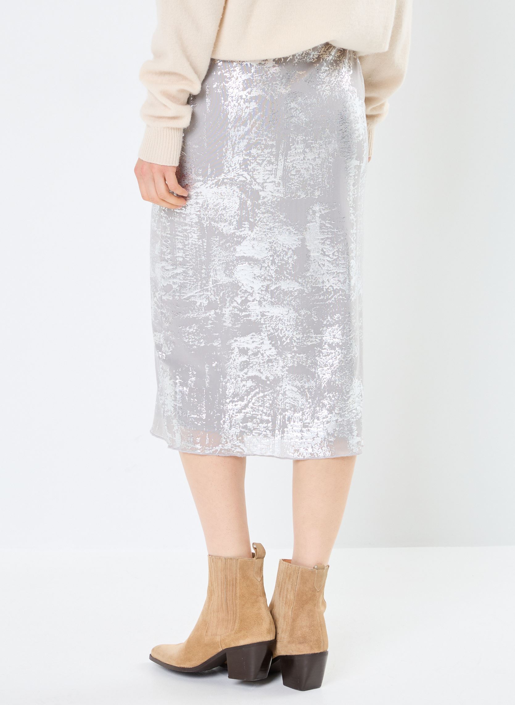 Jupes mi-longues NMLUCIA NW MESH MIDI SKIRT JRS FWD femme argent Noisy May Jupes mi-longues NMLUCIA NW MESH MIDI SKIRT JRS FWD femme argent Ghost Gray