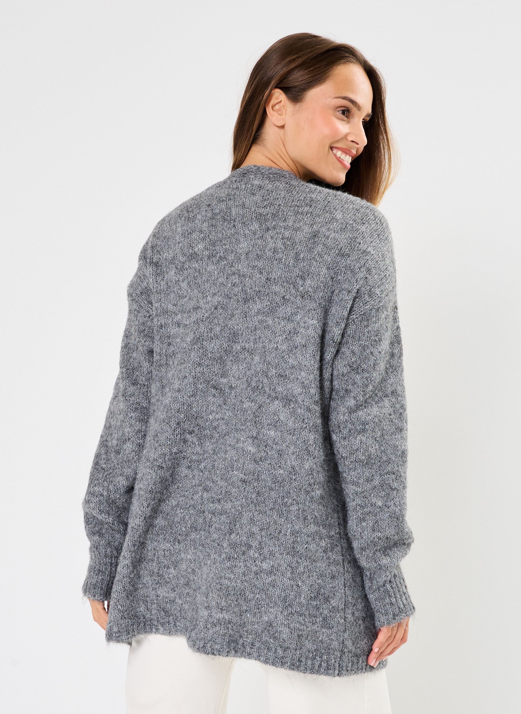 Gilet NMSUTTON L/S KNIT COATIGAN FWD S* donna grigio Noisy May Gilet NMSUTTON L/S KNIT COATIGAN FWD S* donna grigio Medium Grey Melange