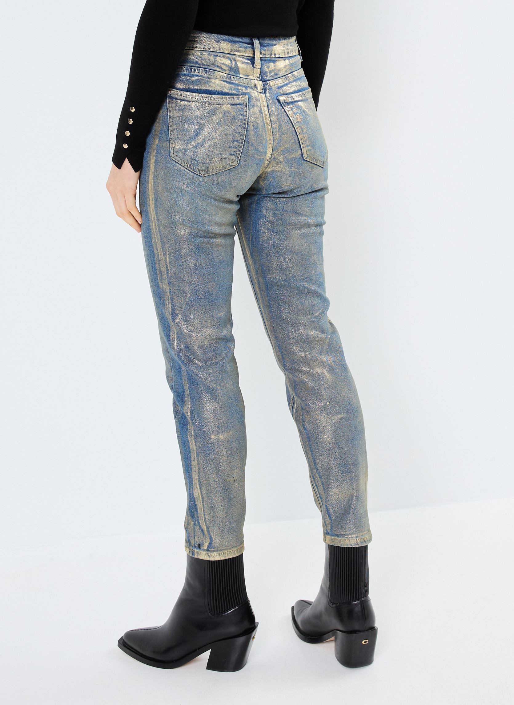 Jeans slim et skinny NMMONI HW ST ANK GOLDEN COATED JEANS femme bleu Noisy May Jeans slim et skinny NMMONI HW ST ANK GOLDEN COATED JEANS femme bleu DARK BLUE DENIM