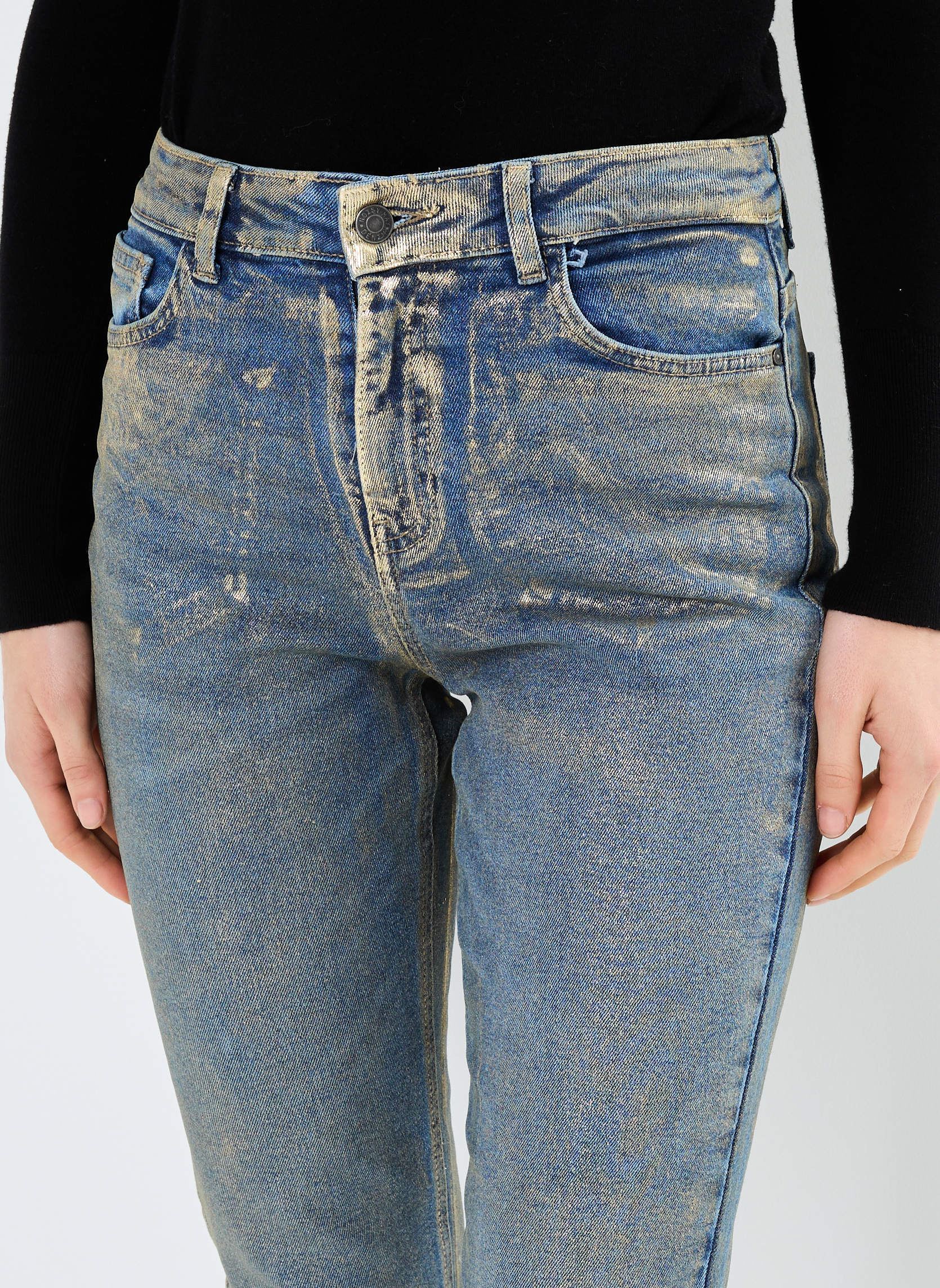 Jeans slim et skinny NMMONI HW ST ANK GOLDEN COATED JEANS femme bleu Noisy May Jeans slim et skinny NMMONI HW ST ANK GOLDEN COATED JEANS femme bleu DARK BLUE DENIM