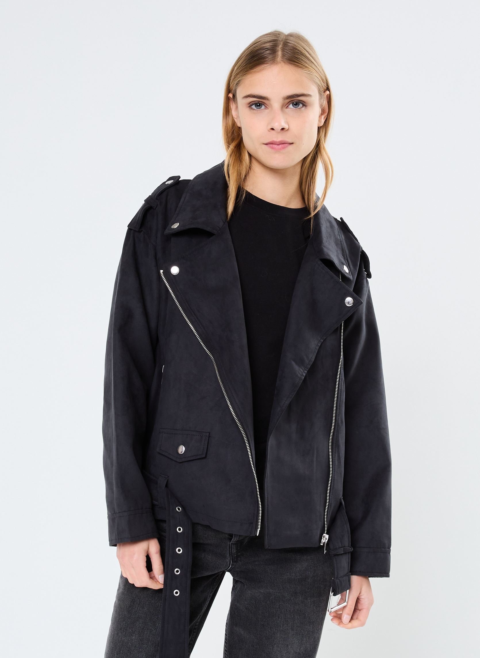 Lederjacken NMPAULINA SUEDE OVERSIZE BIKER damen schwarz Noisy May Lederjacken NMPAULINA SUEDE OVERSIZE BIKER damen schwarz Black