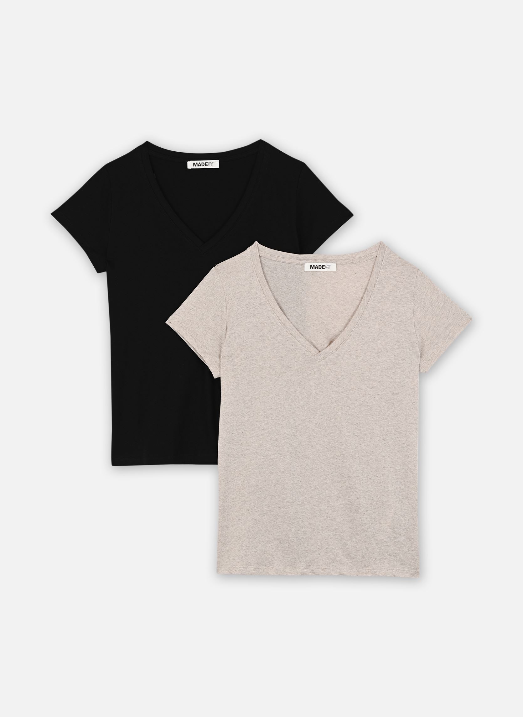 Tee-shirts manches courtes TEELOTC lots femme noir MADE BY Tee-shirts manches courtes TEELOTC lots femme noir NOIR MEL BEIGE