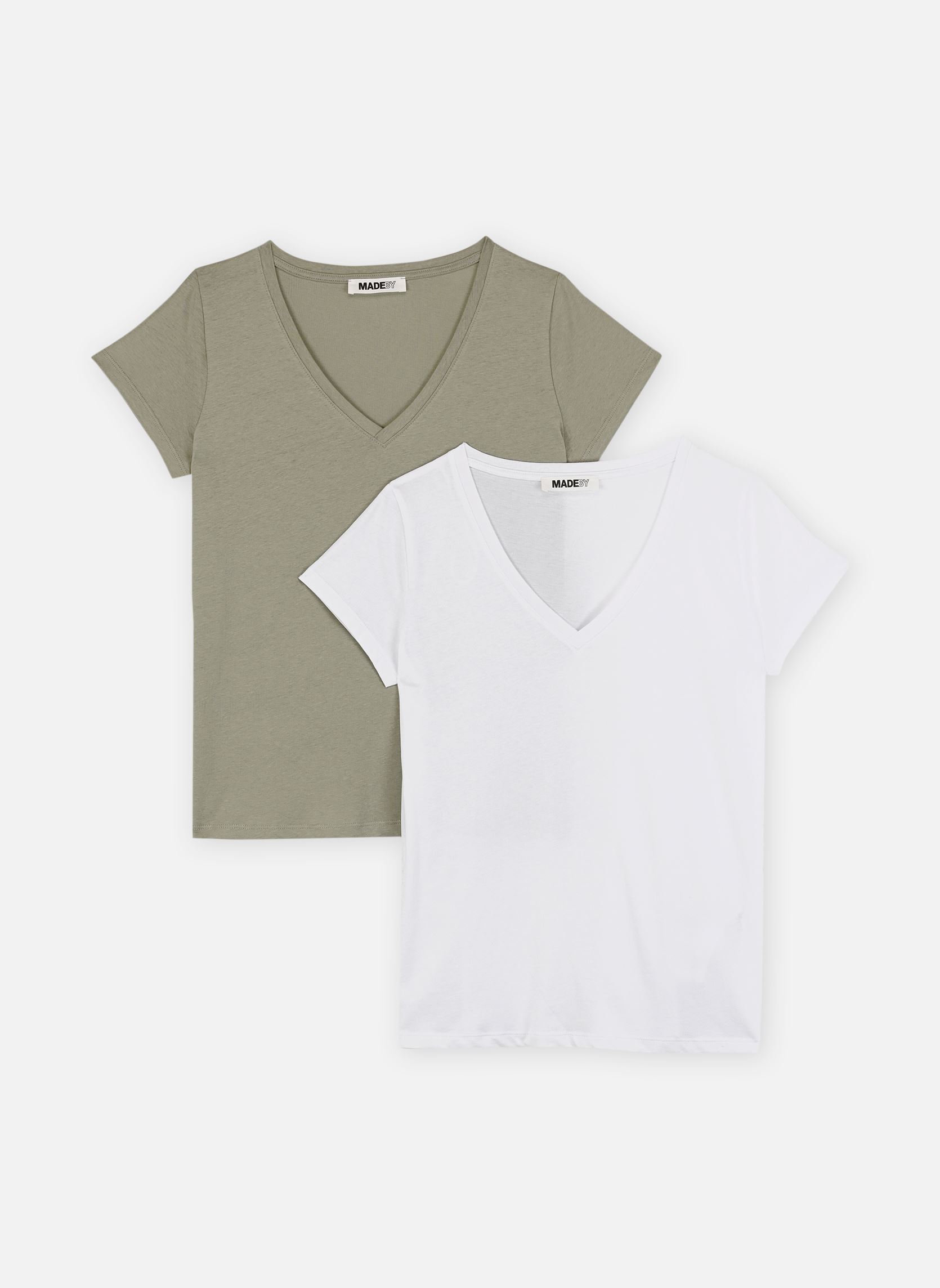 Tee-shirts manches courtes TEELOTC lots femme vert MADE BY Tee-shirts manches courtes TEELOTC lots femme vert BLANC KAKI CLAIR