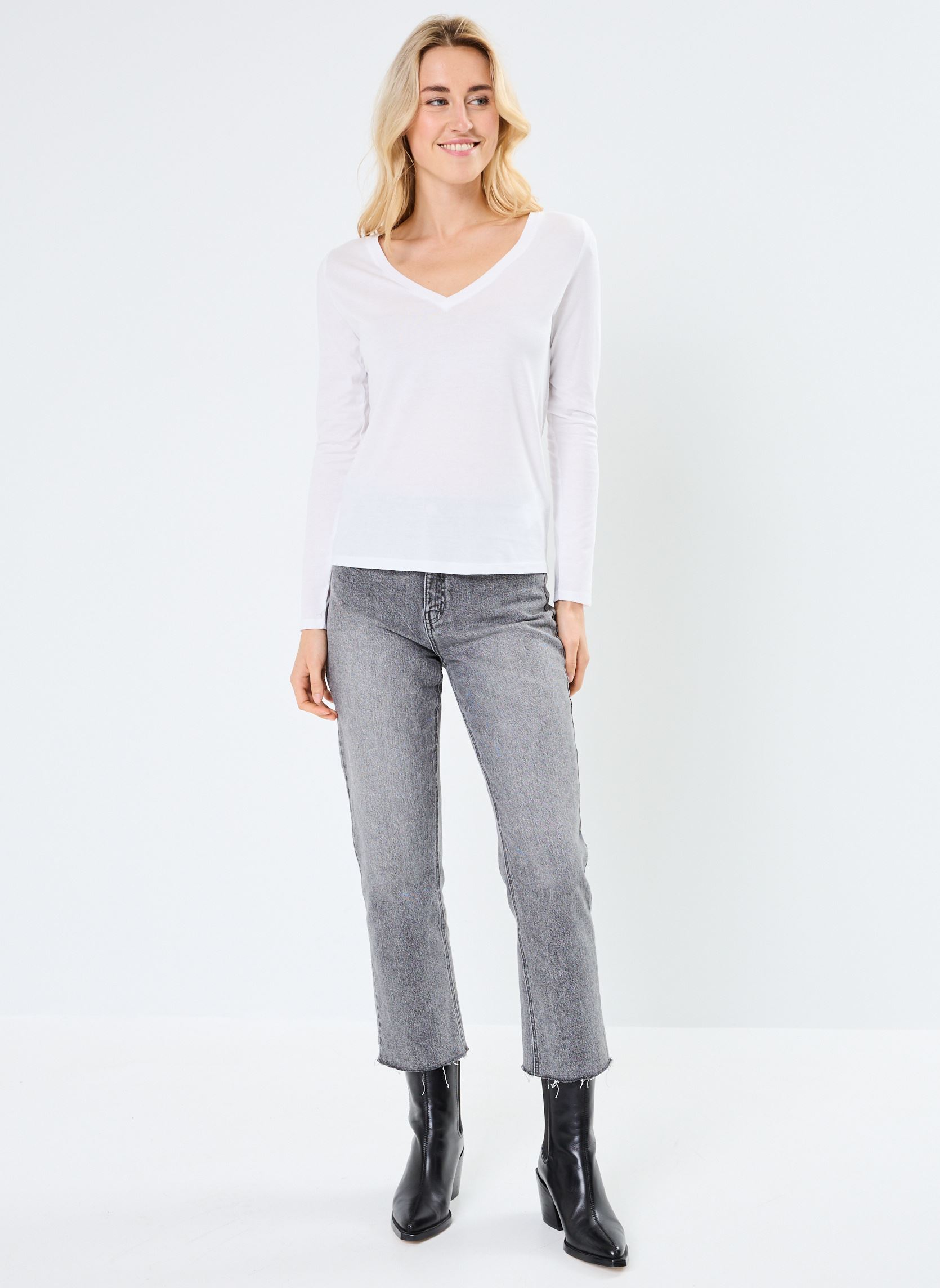 Langarm-T-Shirts TEELOTL lots damen schwarz MADE BY Langarm-T-Shirts TEELOTL lots damen schwarz Noir Blanc