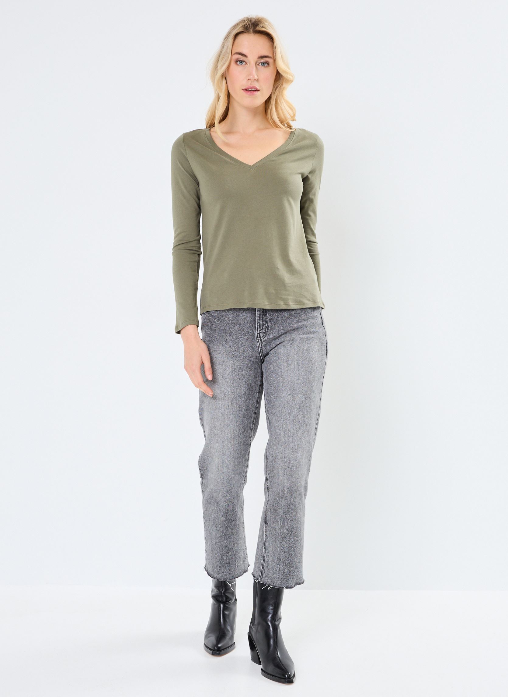 Tee-shirts manches longues TEELOTL lots femme vert MADE BY Tee-shirts manches longues TEELOTL lots femme vert Noir Kaki