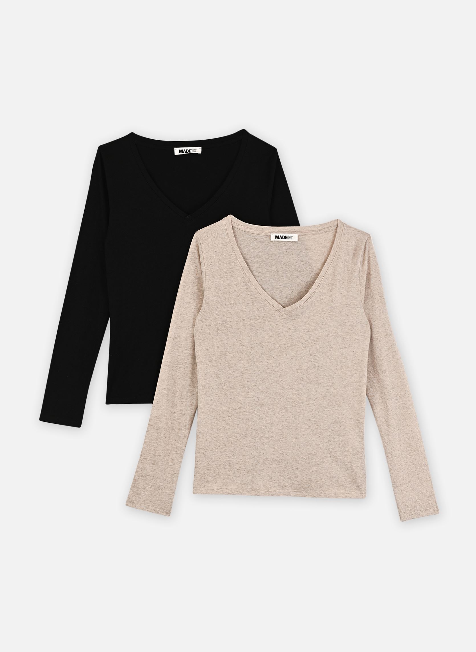 Tee-shirts manches longues TEELOTL lots femme noir MADE BY Tee-shirts manches longues TEELOTL lots femme noir NOIR MELBEIGE