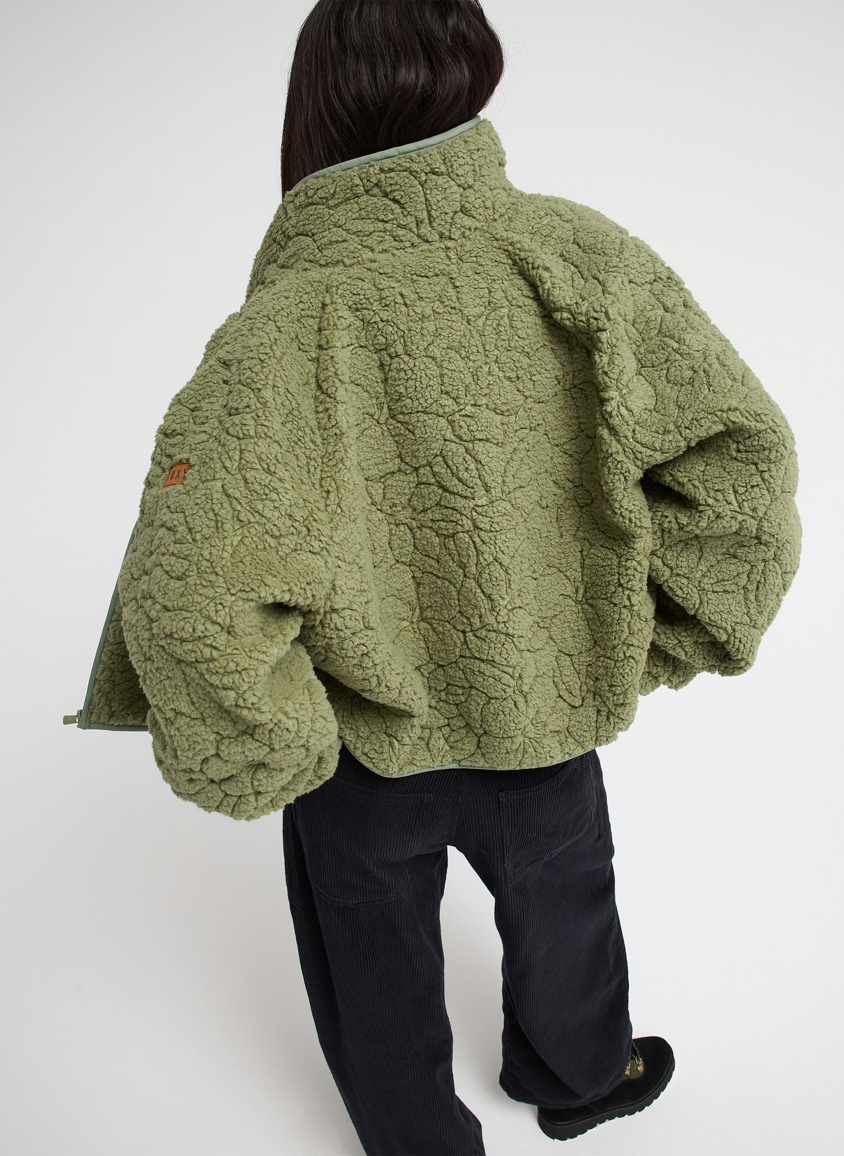 Fleece-Jacken Blurry Cloud damen grün Roxy Fleece-Jacken Blurry Cloud damen grün OIL GREEN OUTLINE MO