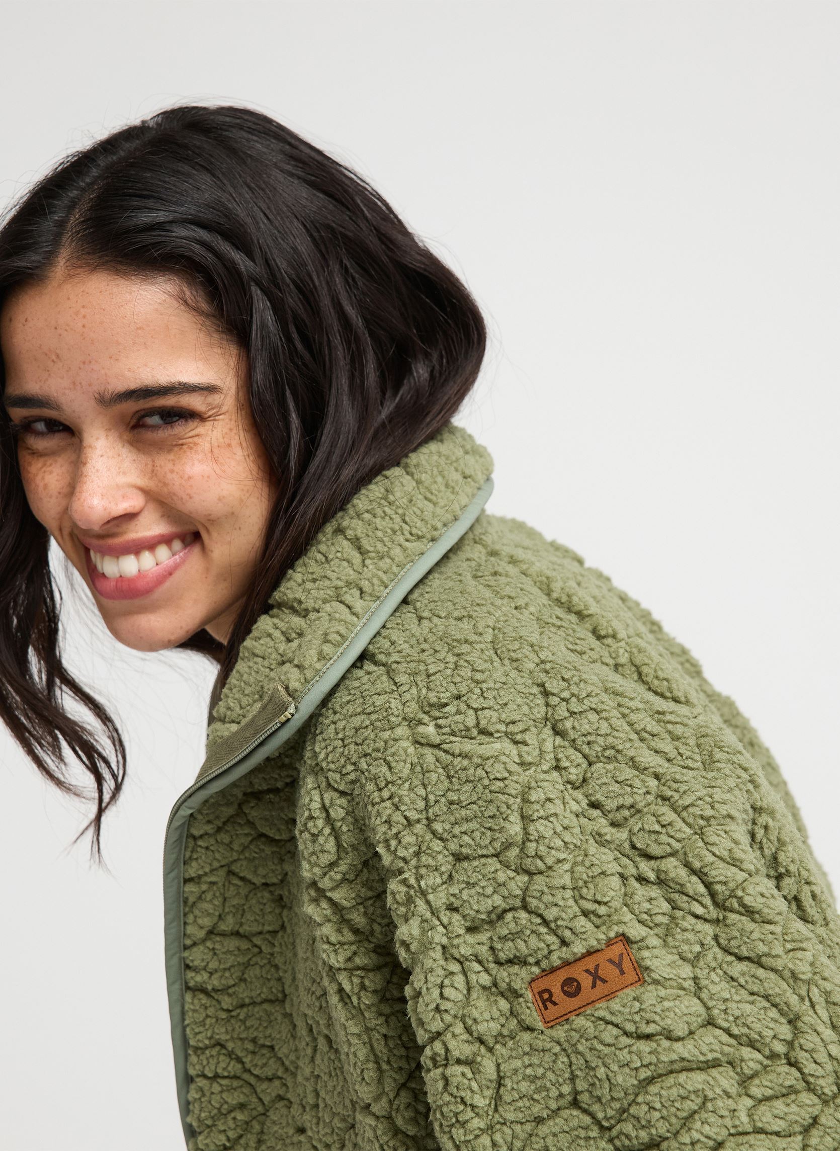Fleece-Jacken Blurry Cloud damen grün Roxy Fleece-Jacken Blurry Cloud damen grün OIL GREEN OUTLINE MO