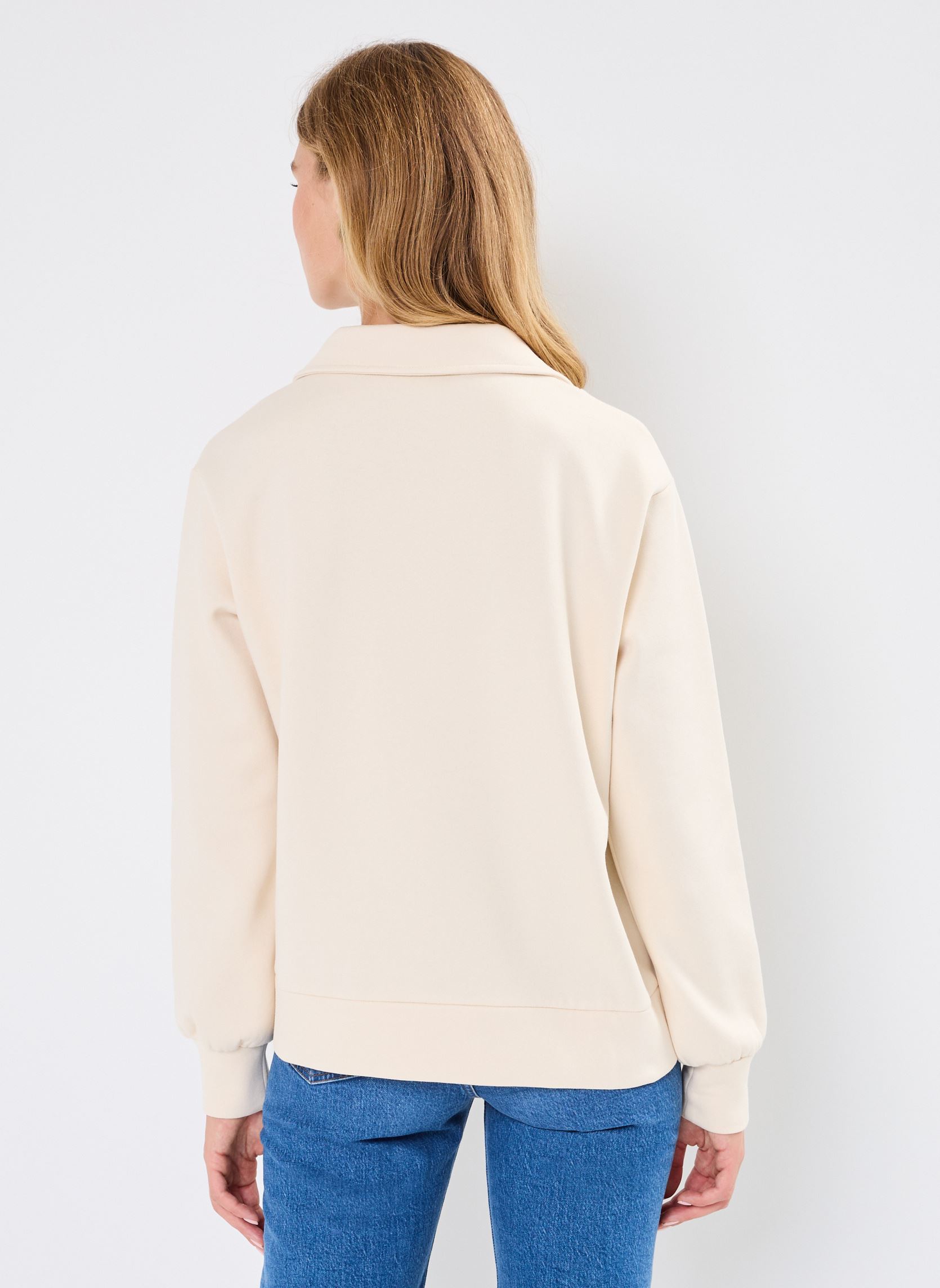 Sweatshirts NMBELIEVE L/S PATCH POLO SWEAT JRS FWD femme beige Noisy May Sweatshirts NMBELIEVE L/S PATCH POLO SWEAT JRS FWD femme beige PEARLED IVORY