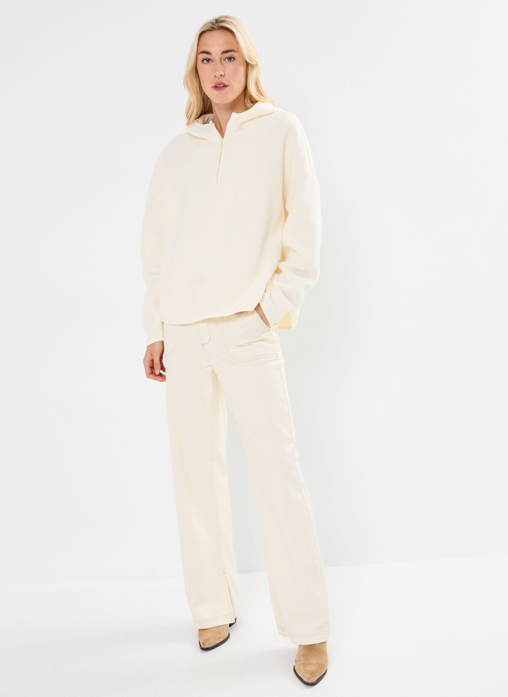 Sweats zippés NMCOZY L/S HALFWAY ZIP SWEATER JRS NOOS femme beige Noisy May Sweats zippés NMCOZY L/S HALFWAY ZIP SWEATER JRS NOOS femme beige Eggnog