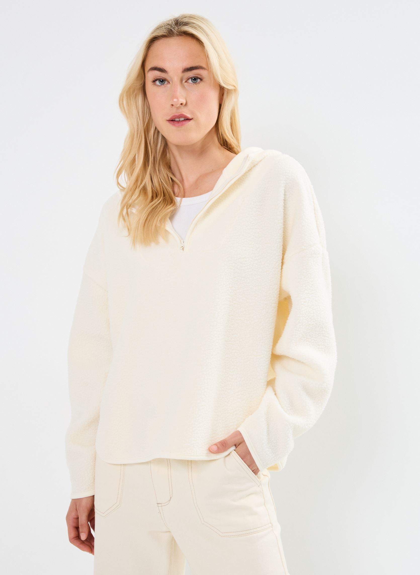 Sweats zippés NMCOZY L/S HALFWAY ZIP SWEATER JRS NOOS femme beige Noisy May Sweats zippés NMCOZY L/S HALFWAY ZIP SWEATER JRS NOOS femme beige Eggnog