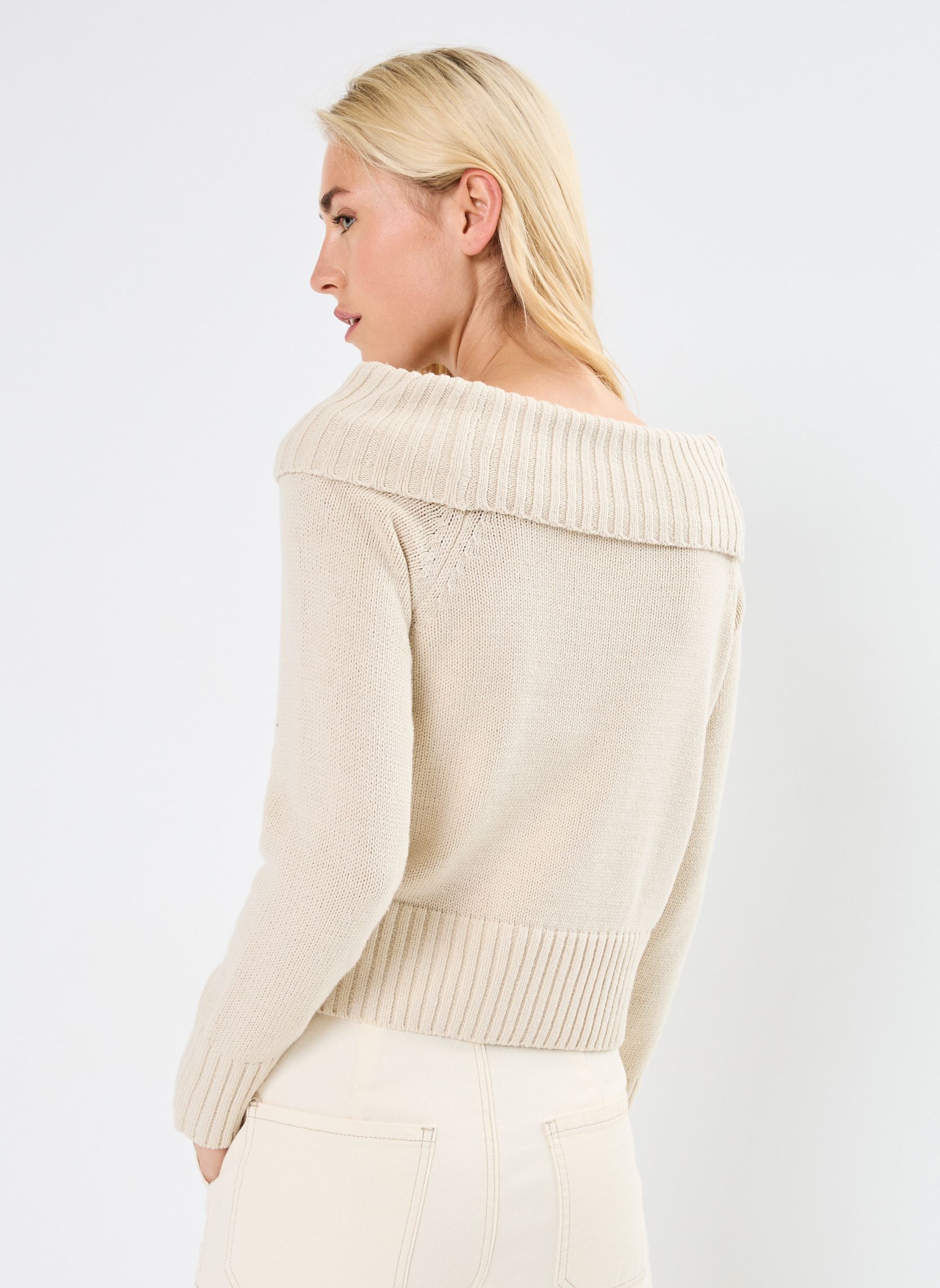 Pulls NMLIMA L/S OFF SHOULDER KNIT FWD femme beige Noisy May Pulls NMLIMA L/S OFF SHOULDER KNIT FWD femme beige Oatmeal