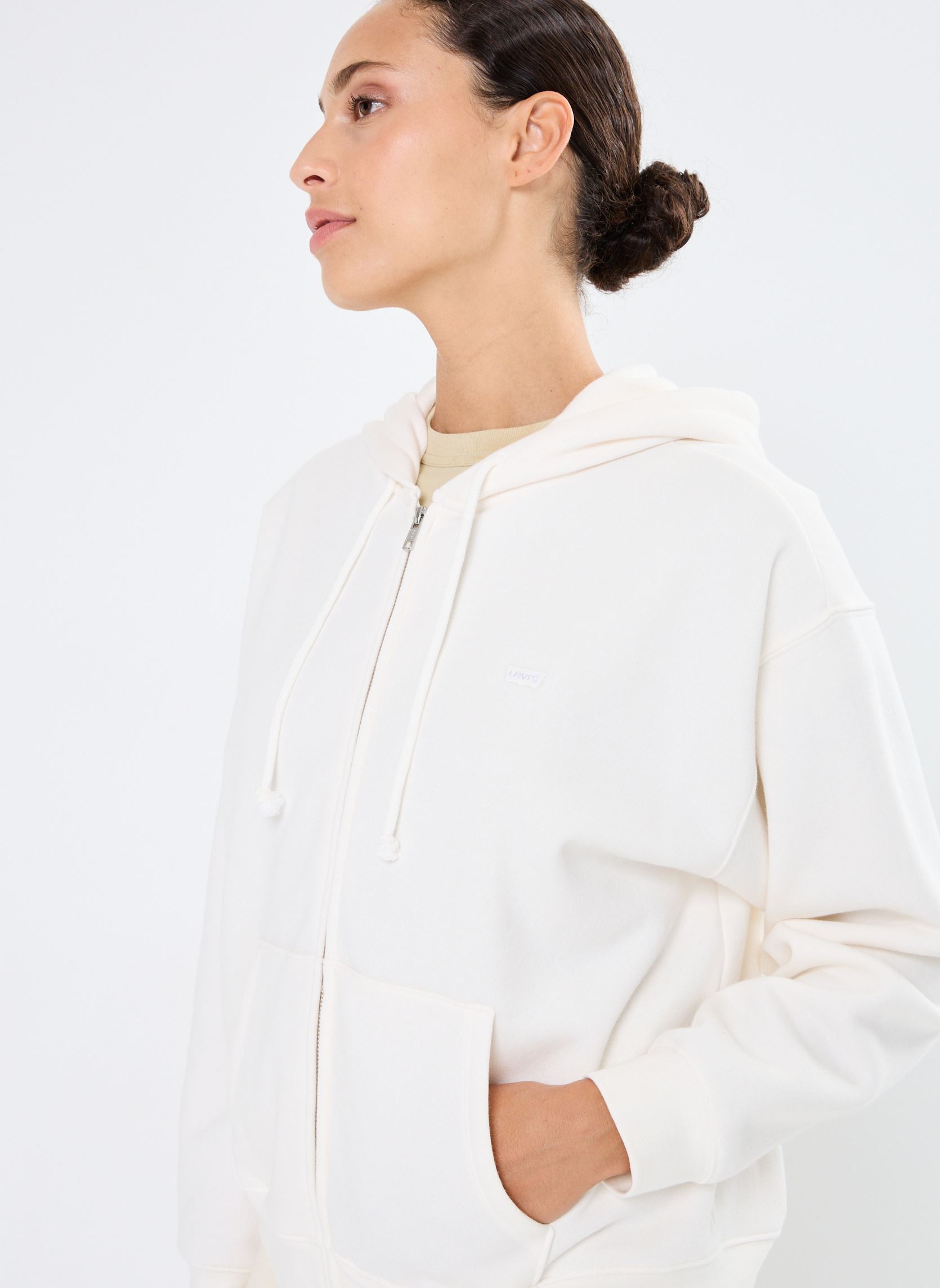 Sweats zippés Everyday Zip Hoodie femme blanc Levi's Sweats zippés Everyday Zip Hoodie femme blanc Sugar Swizzle
