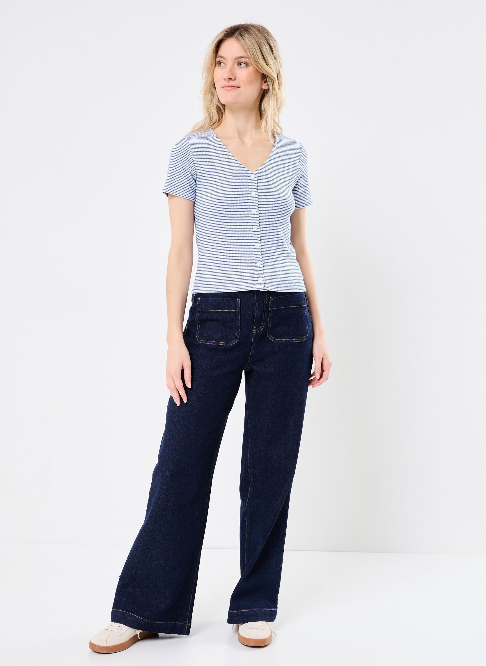 Kurzarm-T-Shirts Muse Ss Tee damen blau Levi's Kurzarm-T-Shirts Muse Ss Tee damen blau MESA STRIPE MAZARINE BLUE COTT
