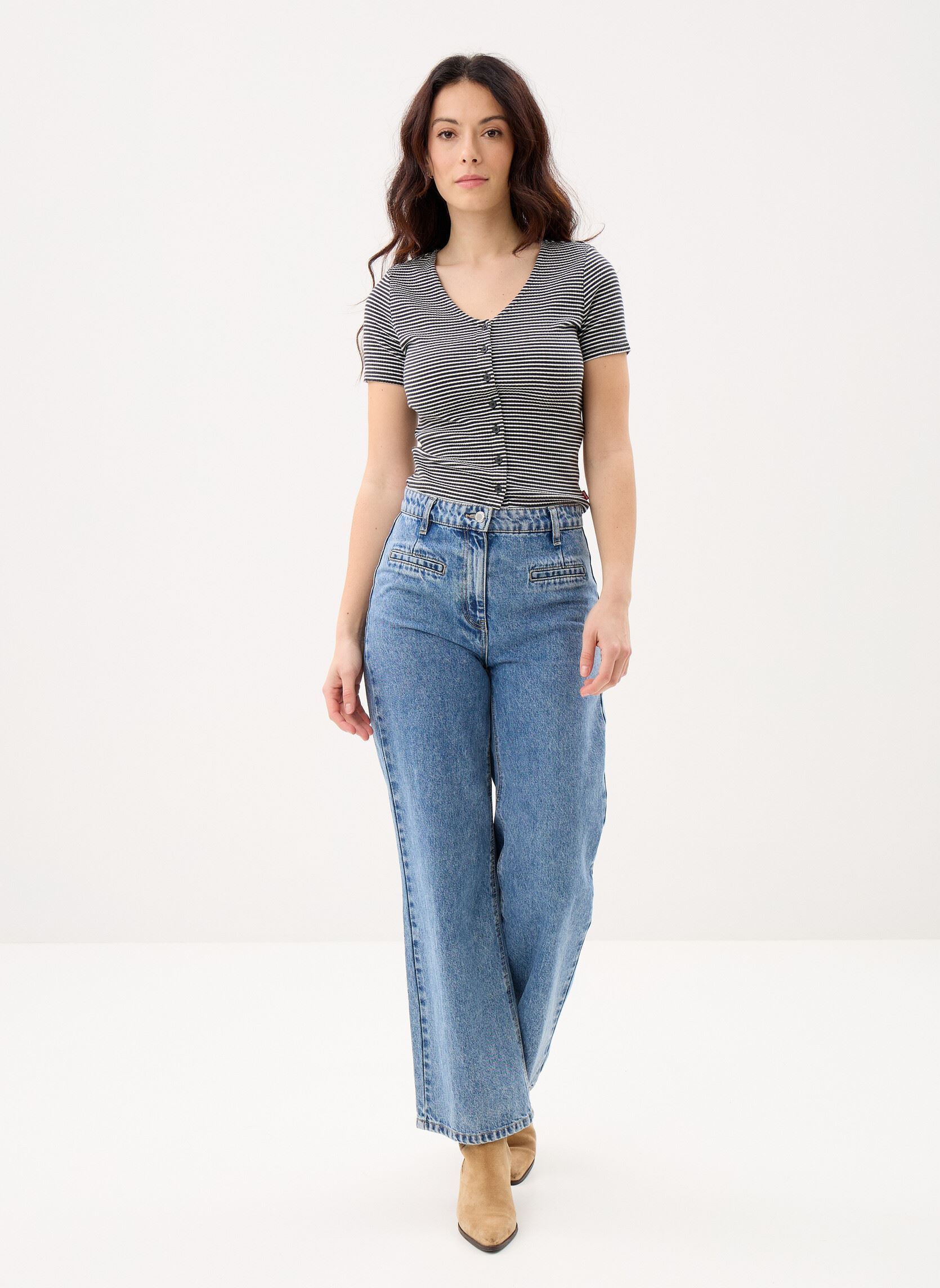 Tee-shirts manches courtes Muse Ss Tee femme gris Levi's Tee-shirts manches courtes Muse Ss Tee femme gris VANILLA STRIPE CAVIAR