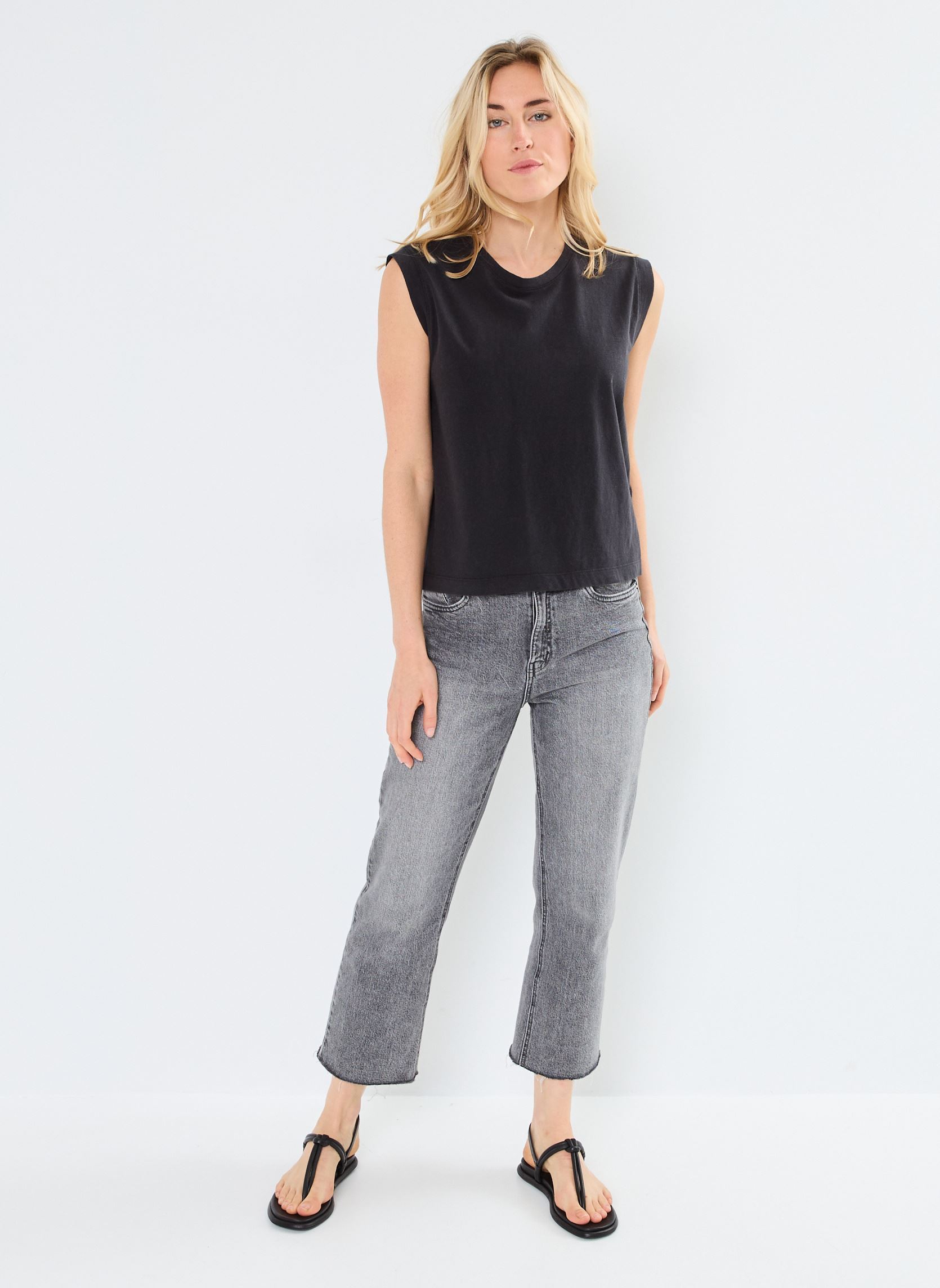 Débardeurs Boxy Tank femme noir Levi's Débardeurs Boxy Tank femme noir CAVIAR SLUB