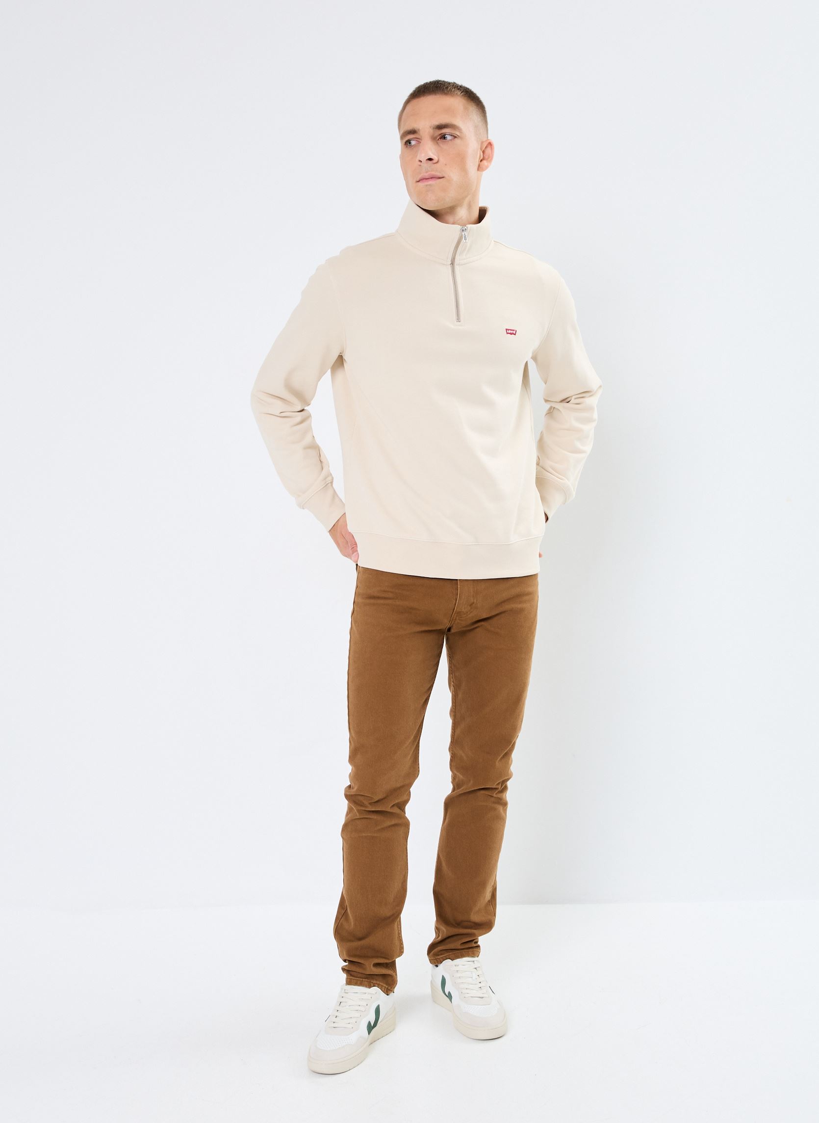 Sweatshirts Original Hm 1/4 Zip herren beige Levi's Sweatshirts Original Hm 1/4 Zip herren beige FOG