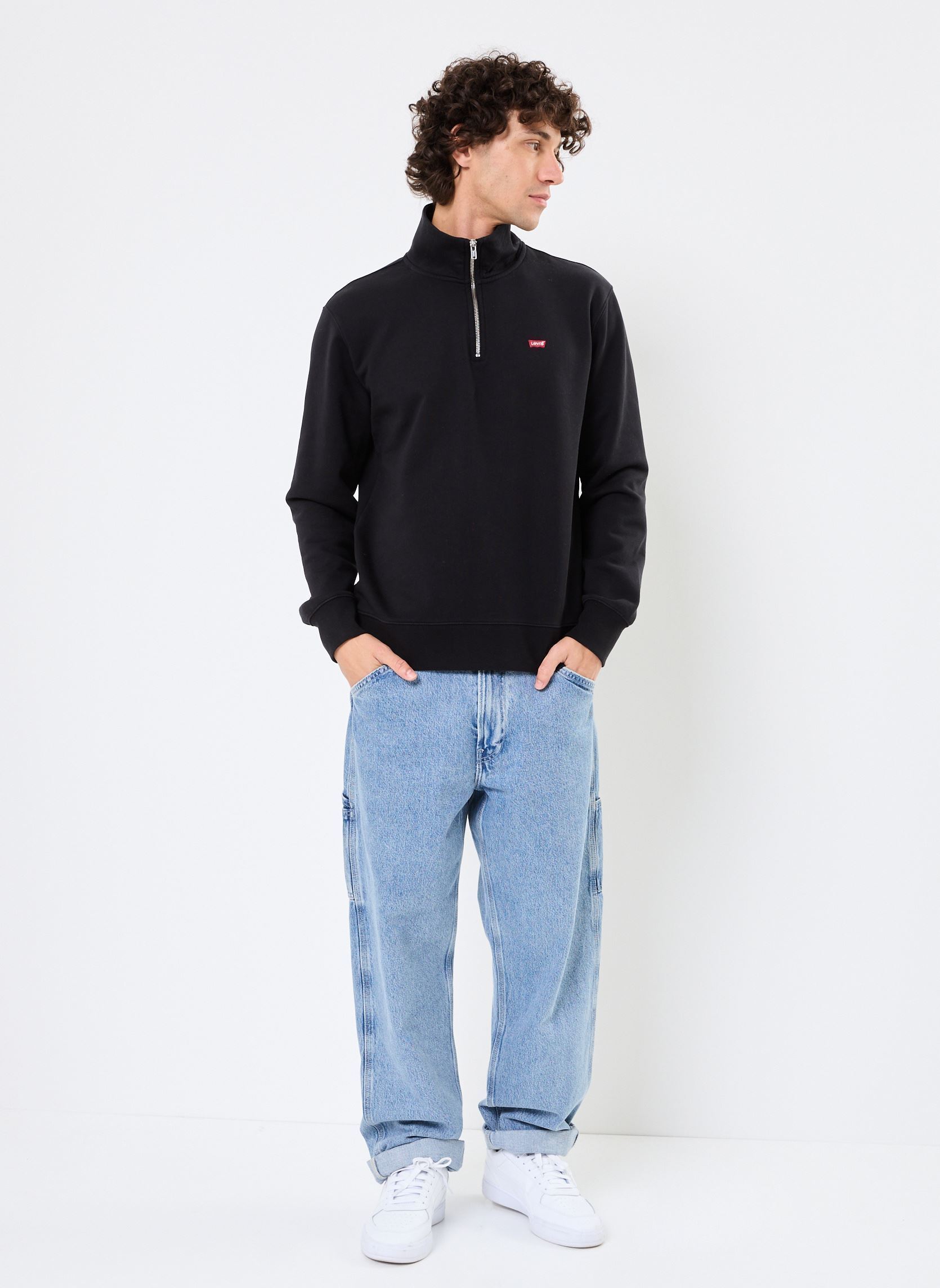Sweats Original Hm 1/4 Zip homme noir Levi's Sweats Original Hm 1/4 Zip homme noir MINERAL BLACK