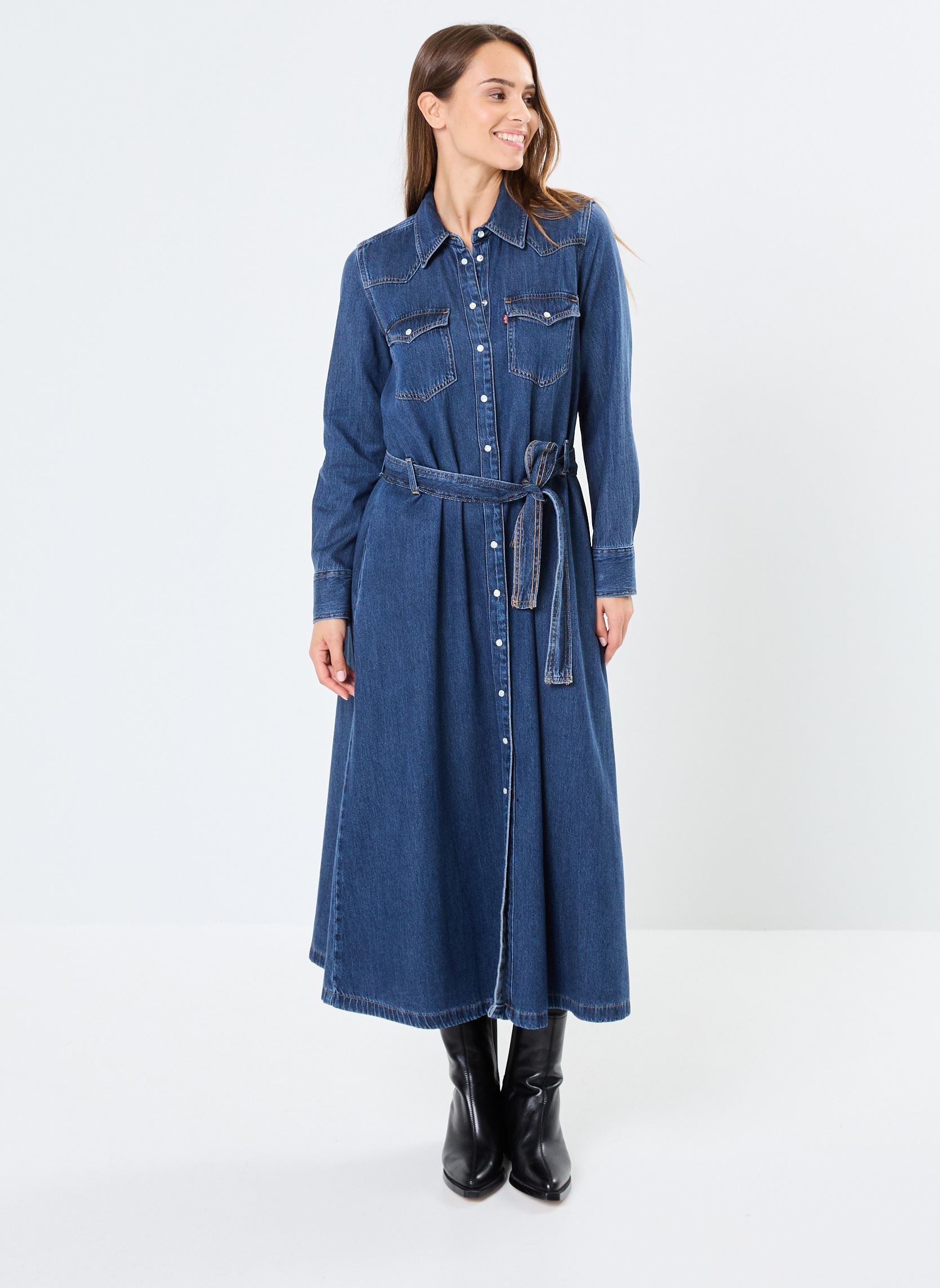 Kleider Quinney Denim Dress damen blau Levi's Kleider Quinney Denim Dress damen blau GOLD DUST WEST