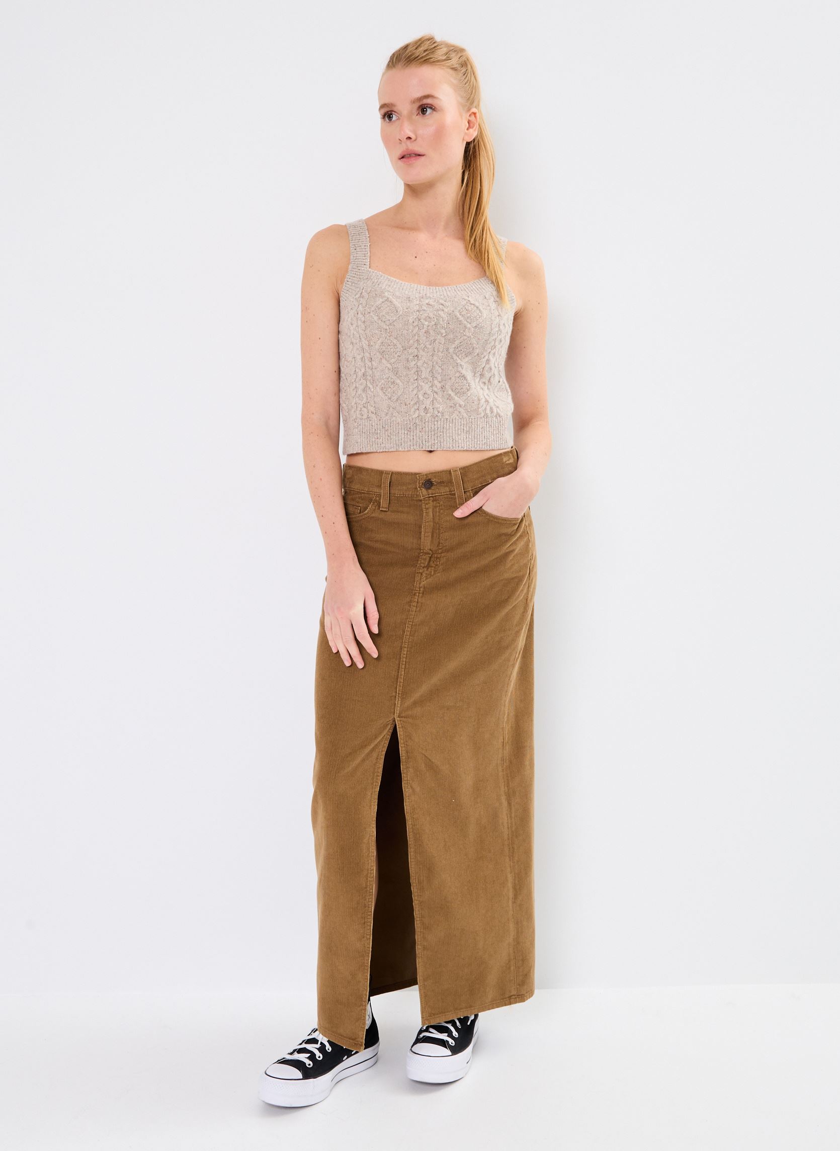 Tops Primrose Cable Tank dames beige Levi's Tops Primrose Cable Tank dames beige OATMEAL HEATHER MARL