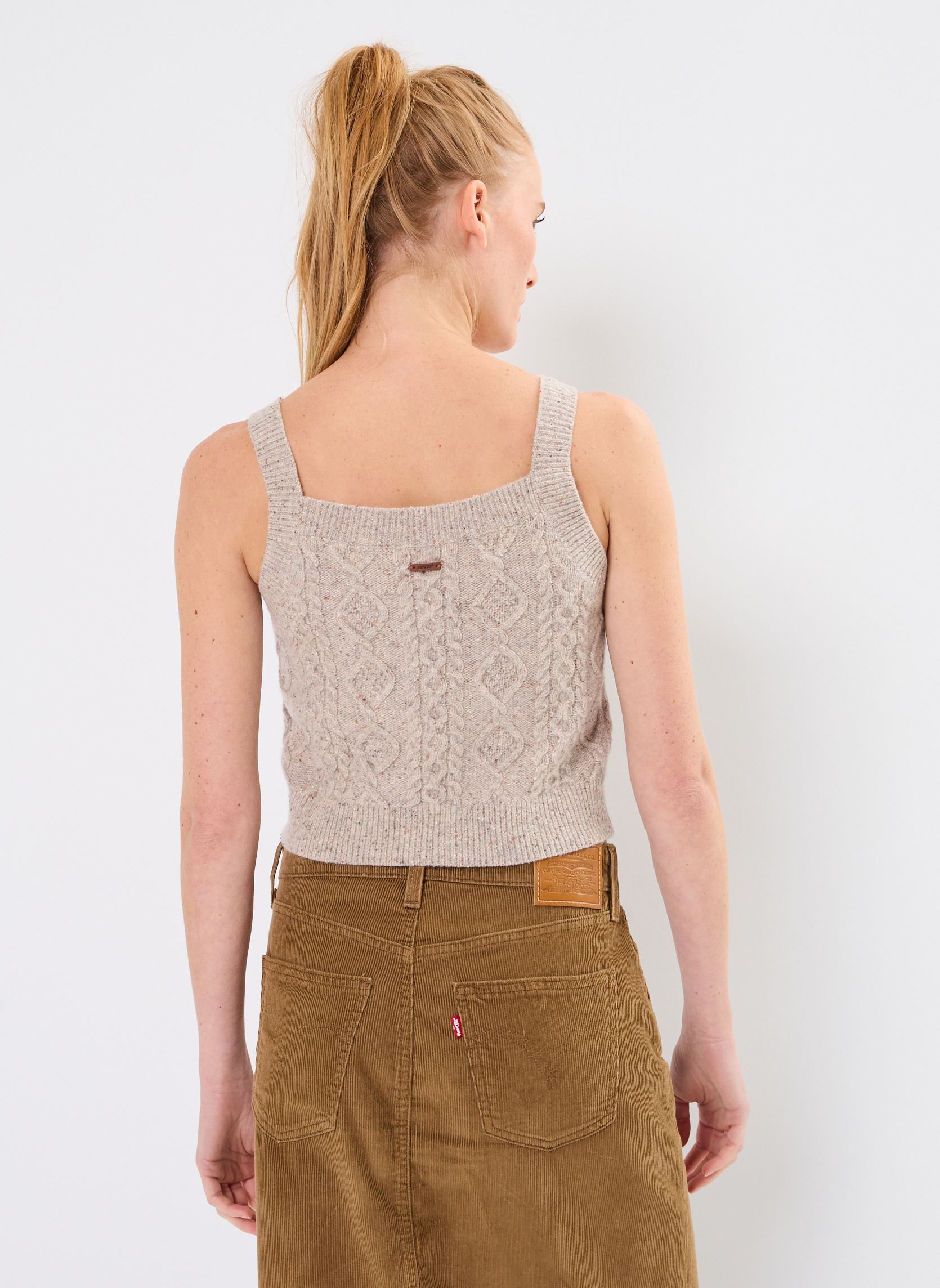 Tops Primrose Cable Tank dames beige Levi's Tops Primrose Cable Tank dames beige OATMEAL HEATHER MARL