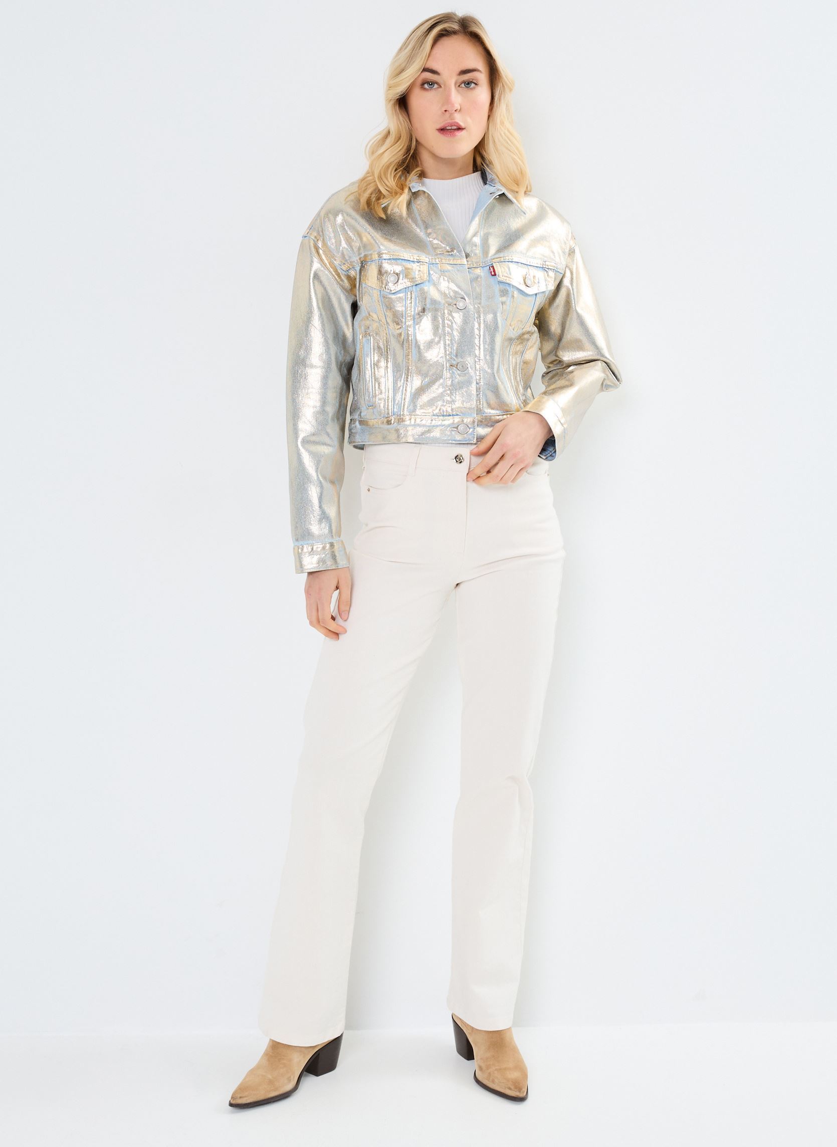 Spijkerjassen Laser Shrunken 90S dames goud en brons Levi's Spijkerjassen Laser Shrunken 90S dames goud en brons OPTICAL ILLUSION TRU