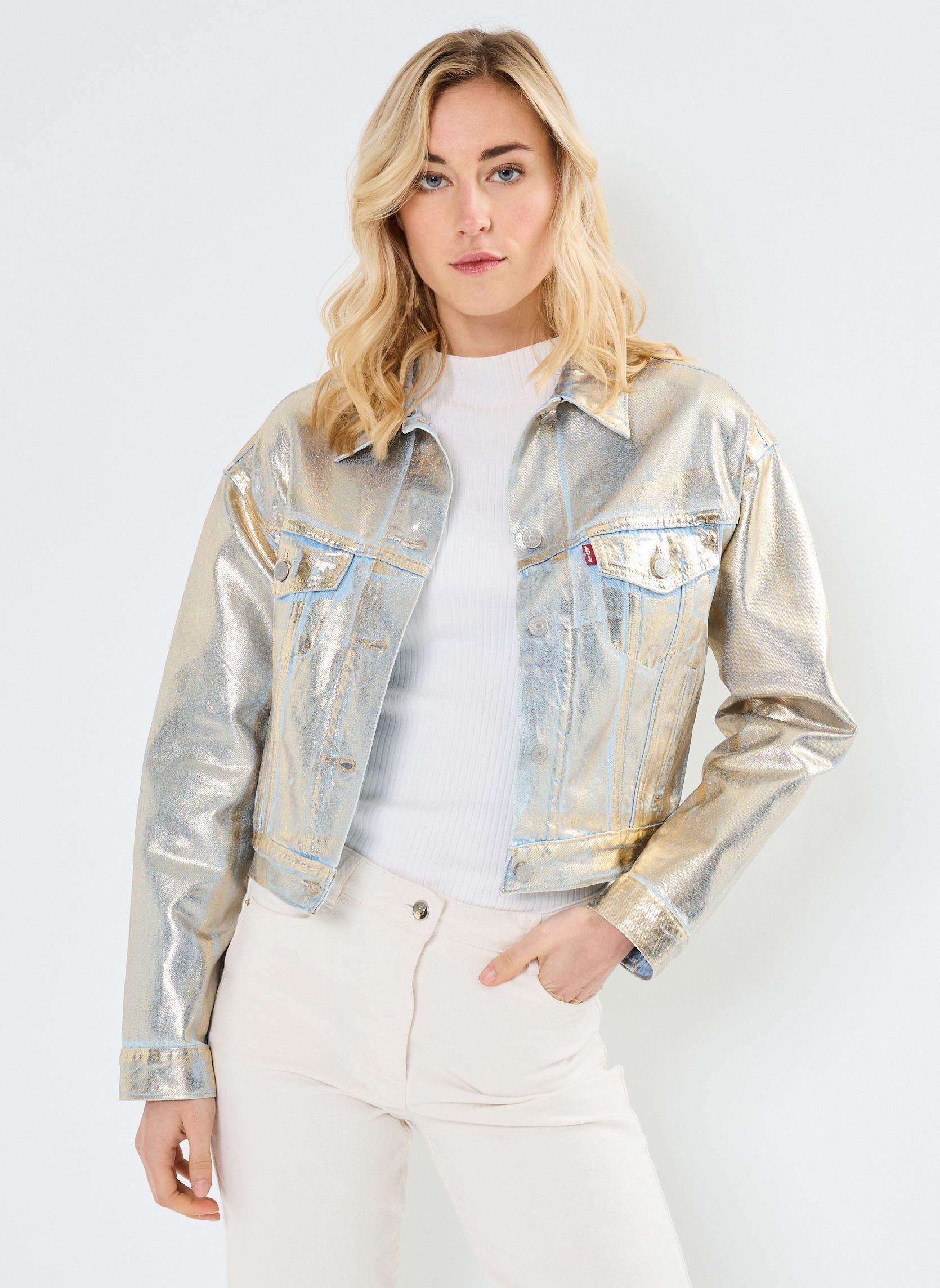 Spijkerjassen Laser Shrunken 90S dames goud en brons Levi's Spijkerjassen Laser Shrunken 90S dames goud en brons OPTICAL ILLUSION TRU