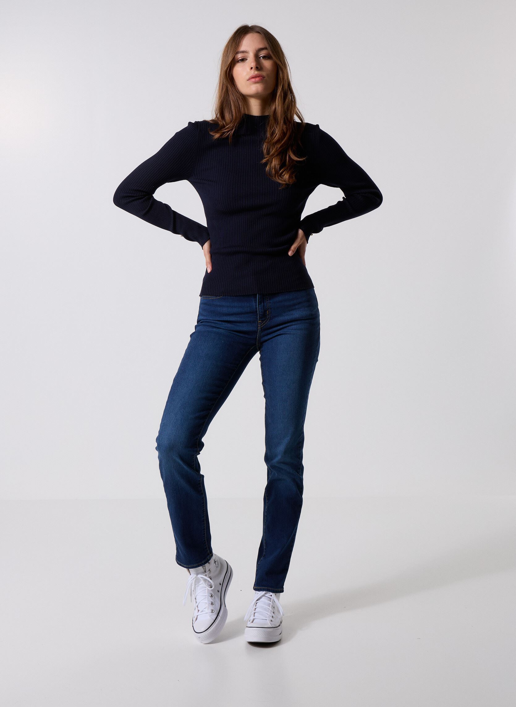 Jeans droit 724 High Rise Straight Dark Indigo - Wor femme bleu Levi's Jeans droit 724 High Rise Straight Dark Indigo - Wor femme bleu CHELSEA CARBON GLOW