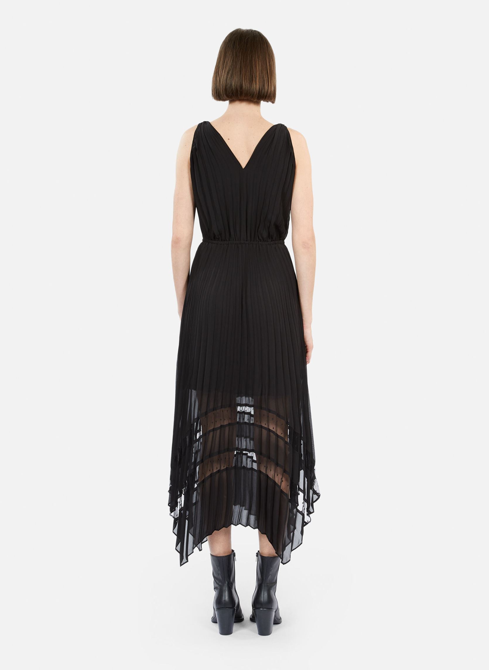 Robes longues FROB28179K femme noir The Kooples Robes longues FROB28179K femme noir BLA01