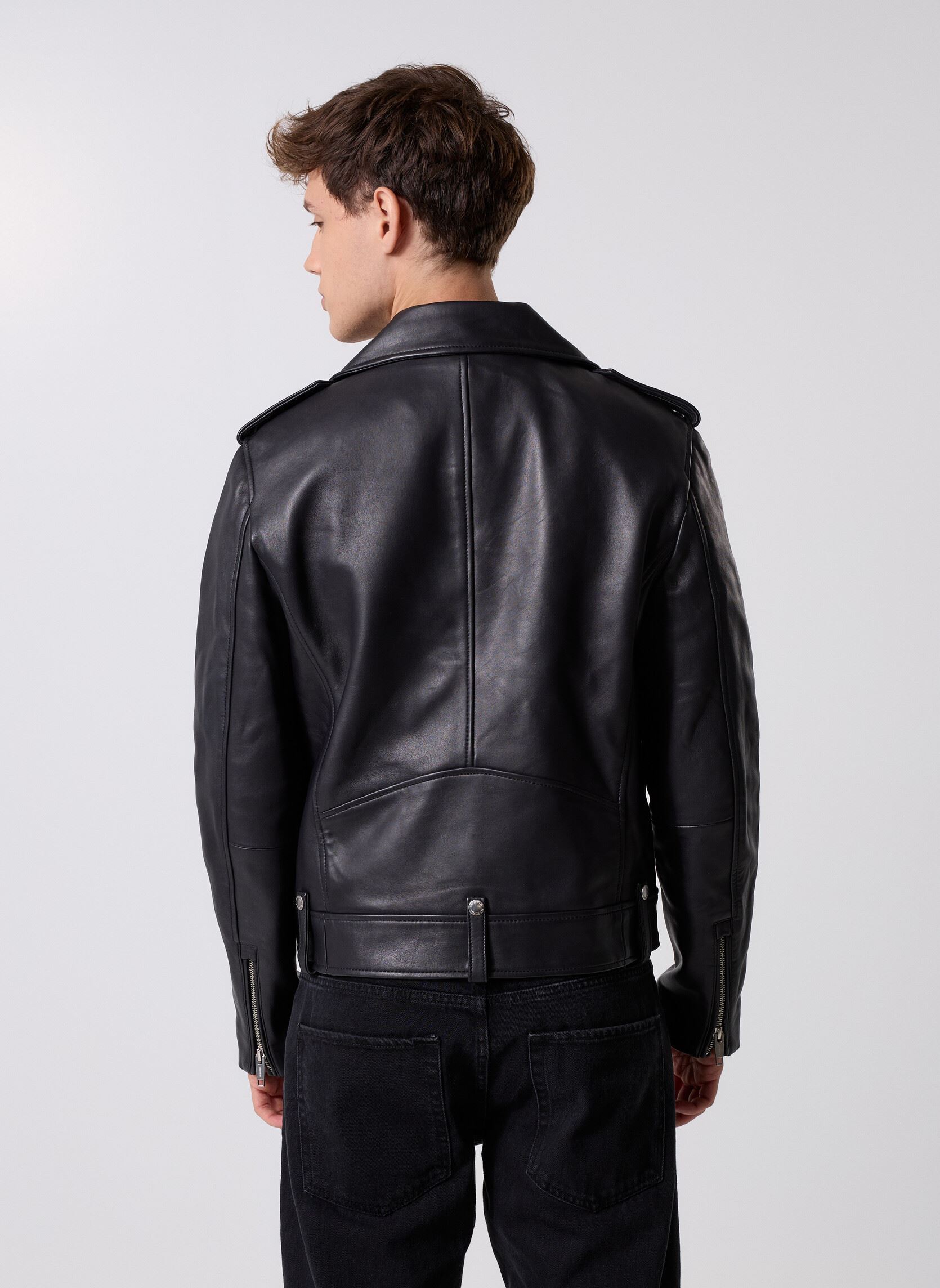 Vestes en cuir HCUI29007K homme noir The Kooples Vestes en cuir HCUI29007K homme noir BLA01
