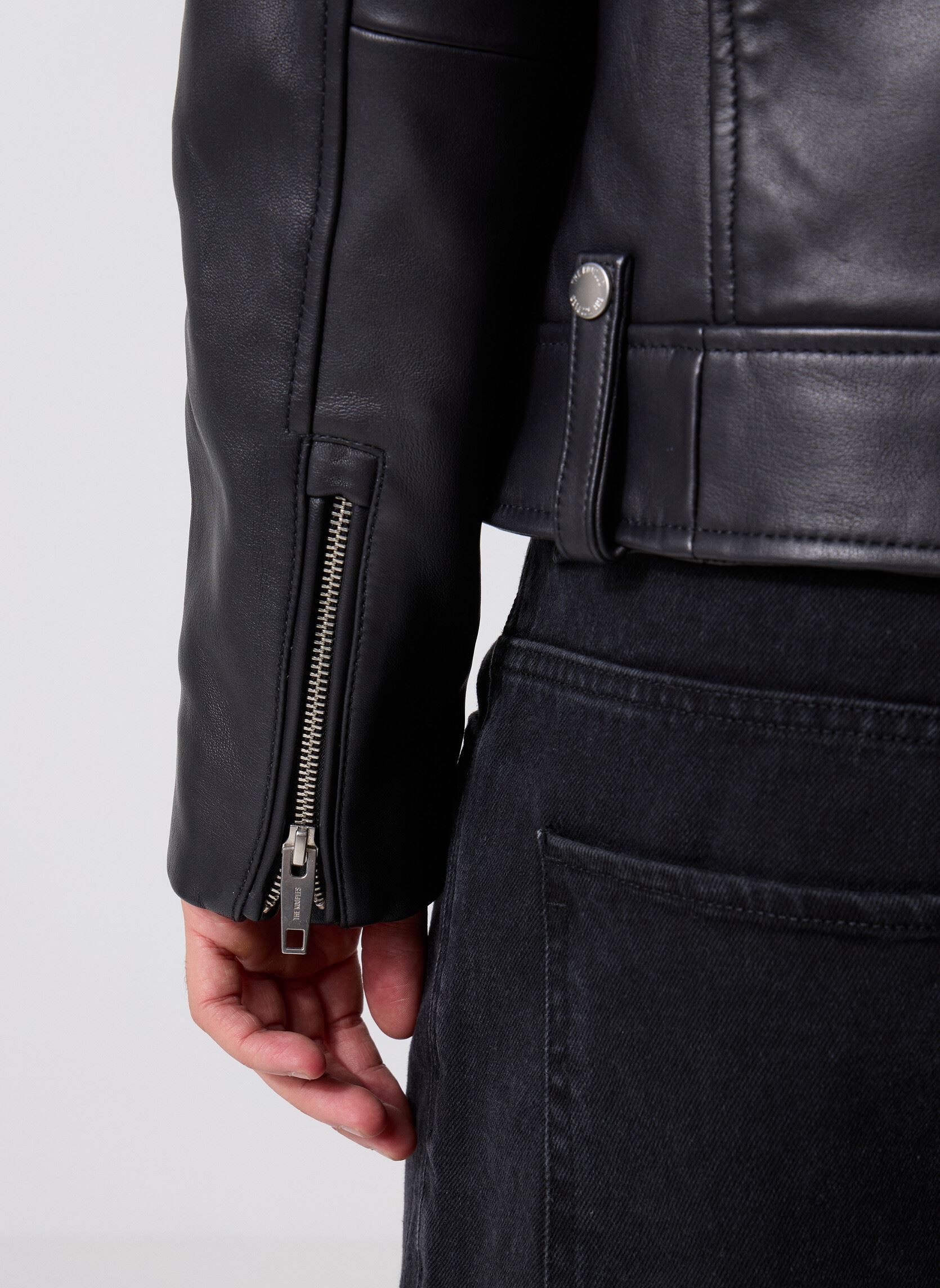 Vestes en cuir HCUI29007K homme noir The Kooples Vestes en cuir HCUI29007K homme noir BLA01